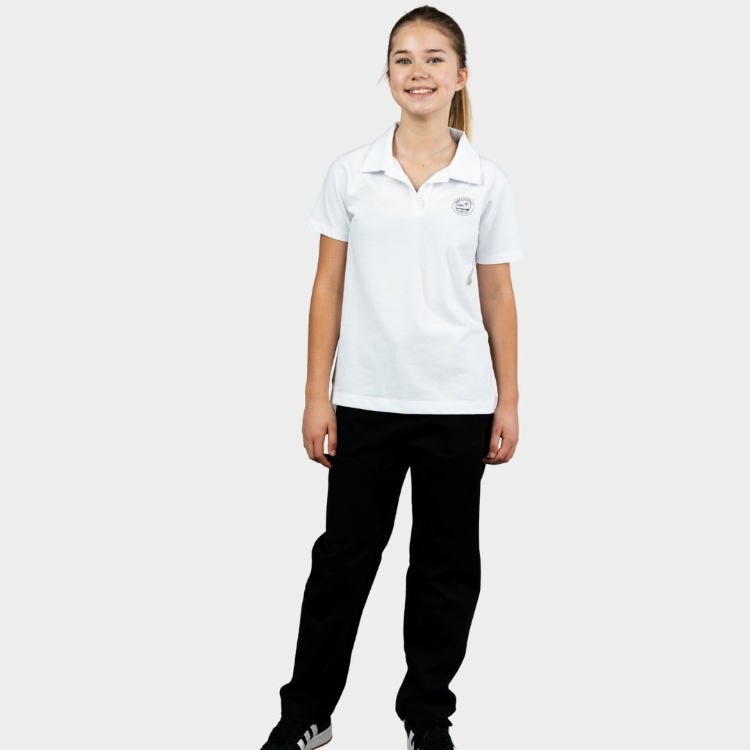 Regina Dominican Breezy Tailored Short Sleeve Polo White
