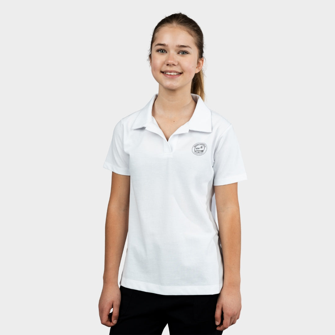 Regina Dominican Breezy Tailored Short Sleeve Polo White