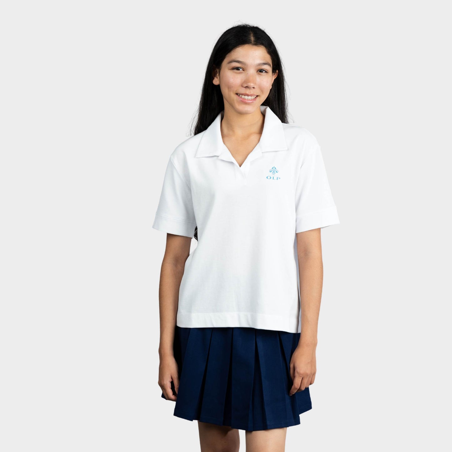 AOLP Breezy Boxy Short Sleeve Polo White