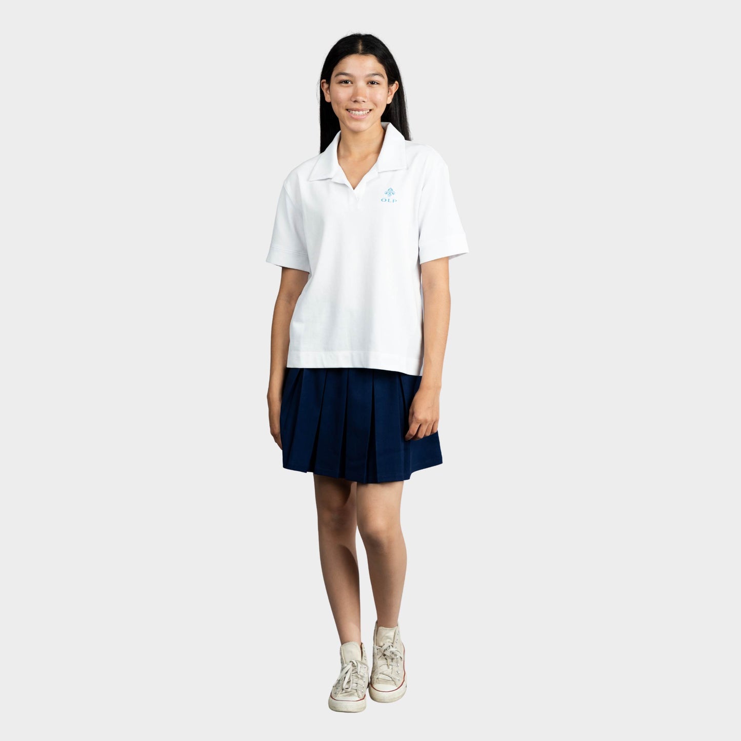 AOLP Breezy Boxy Short Sleeve Polo White
