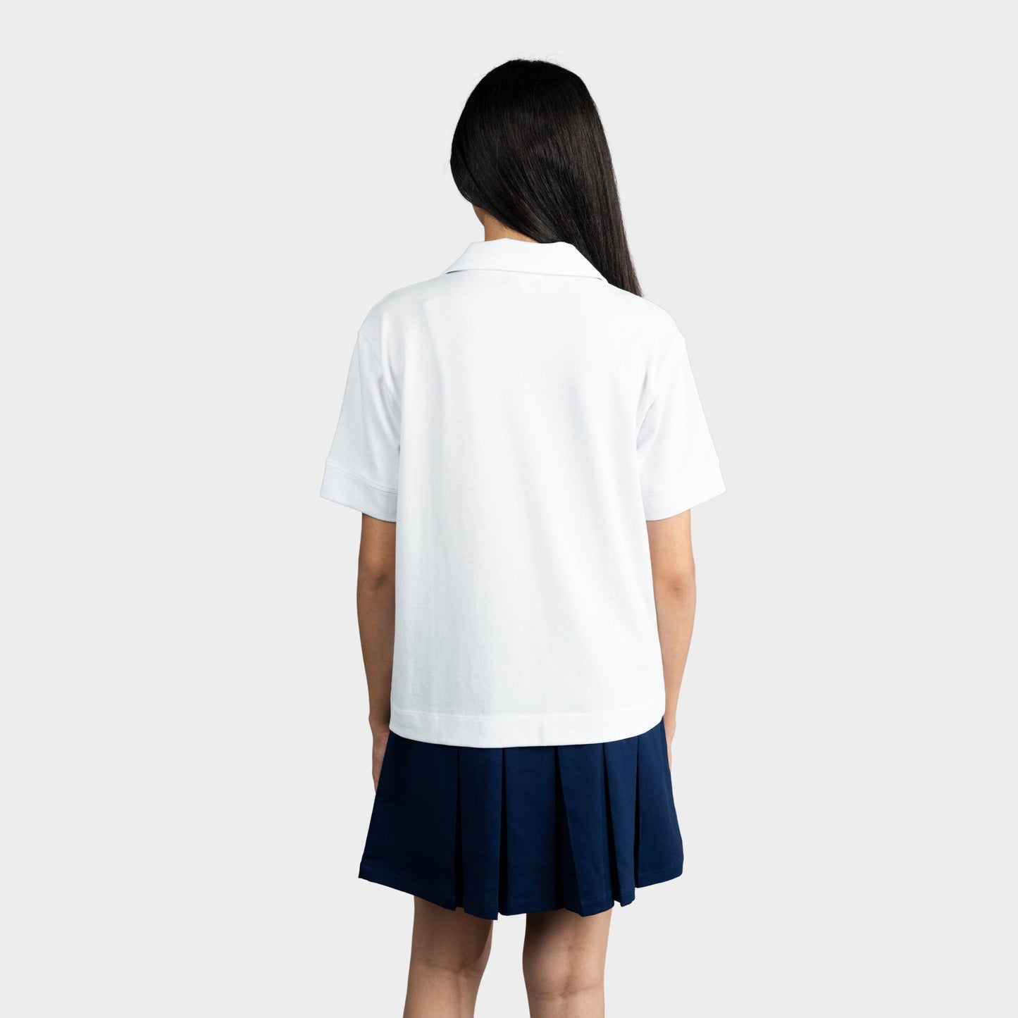 AOLP Breezy Boxy Short Sleeve Polo White