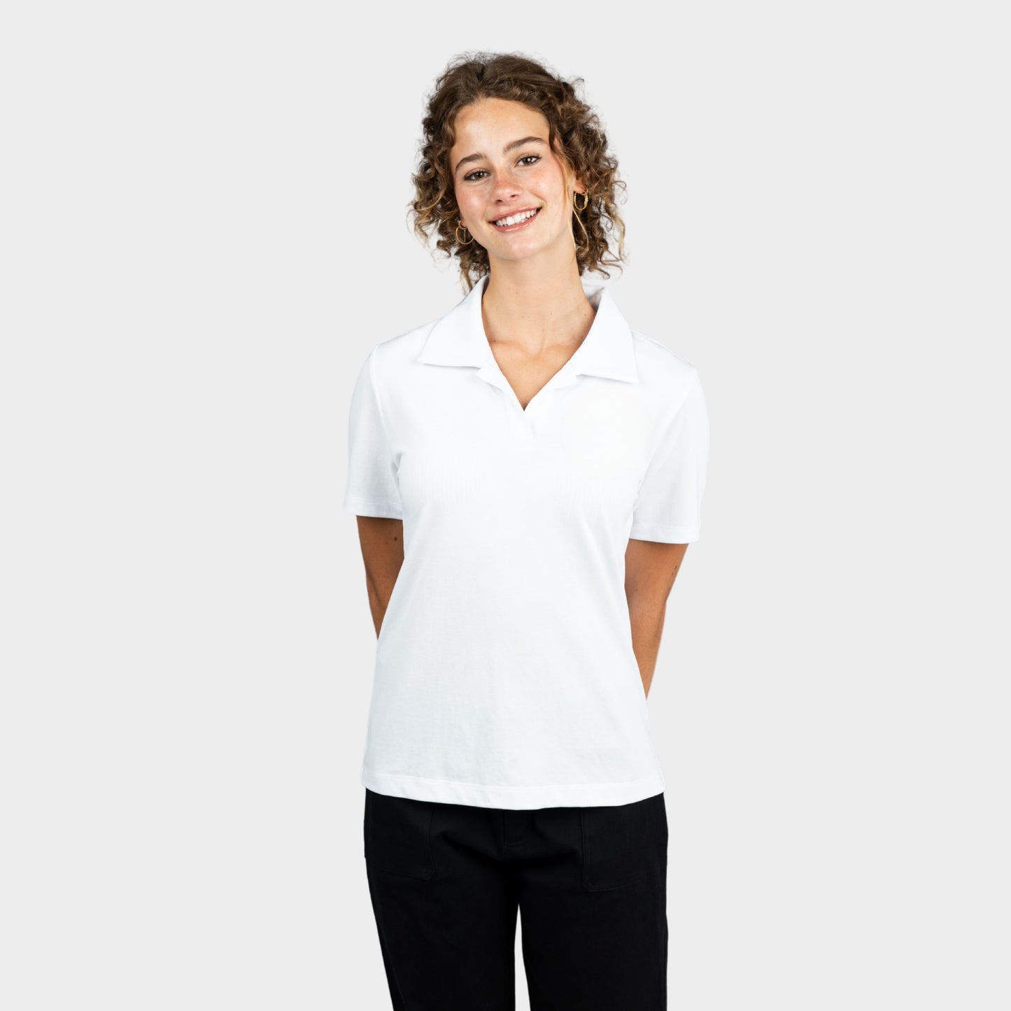 AOLP Breezy Tailored Short Sleeve Polo White