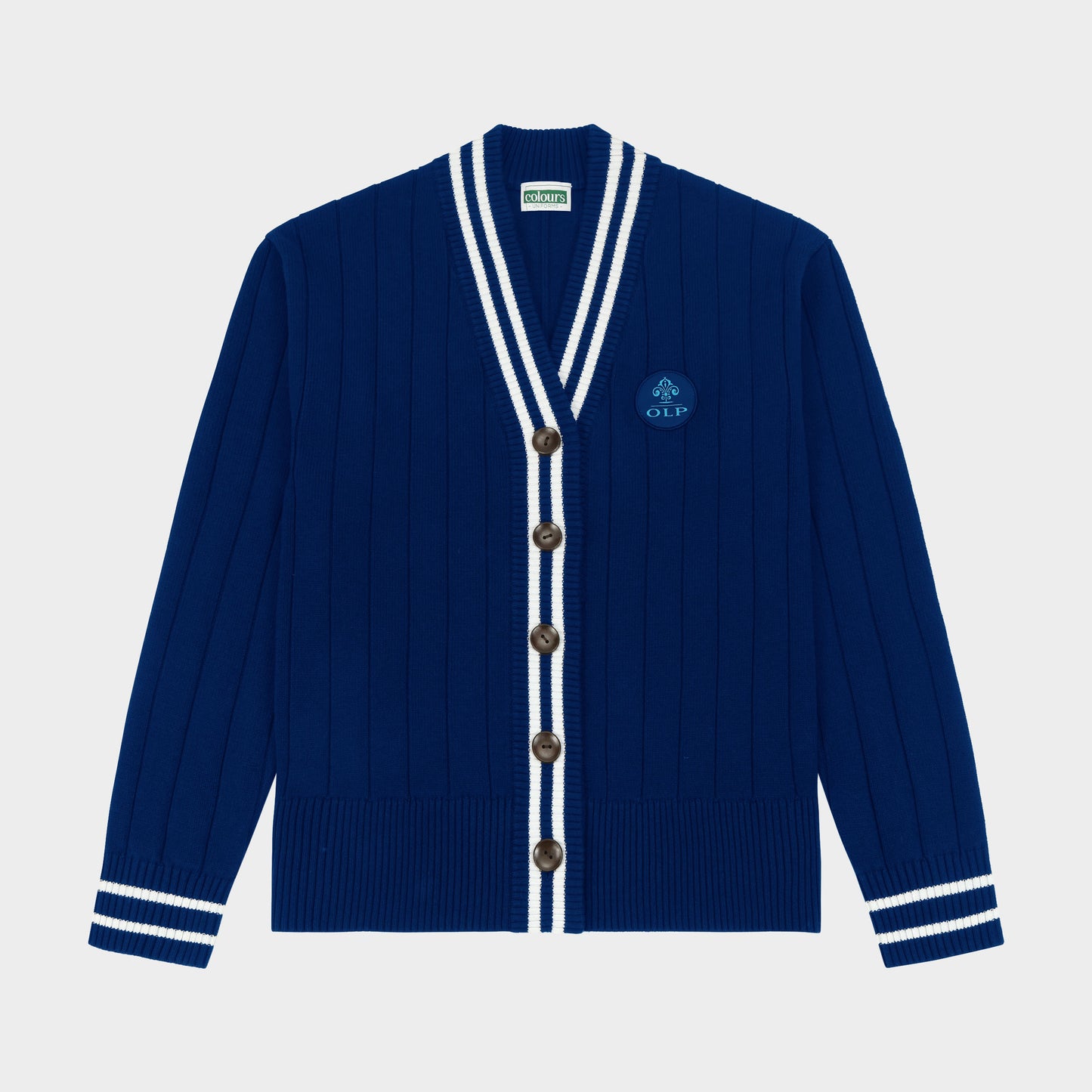 AOLP Letterman V-Neck Cardigan Navy