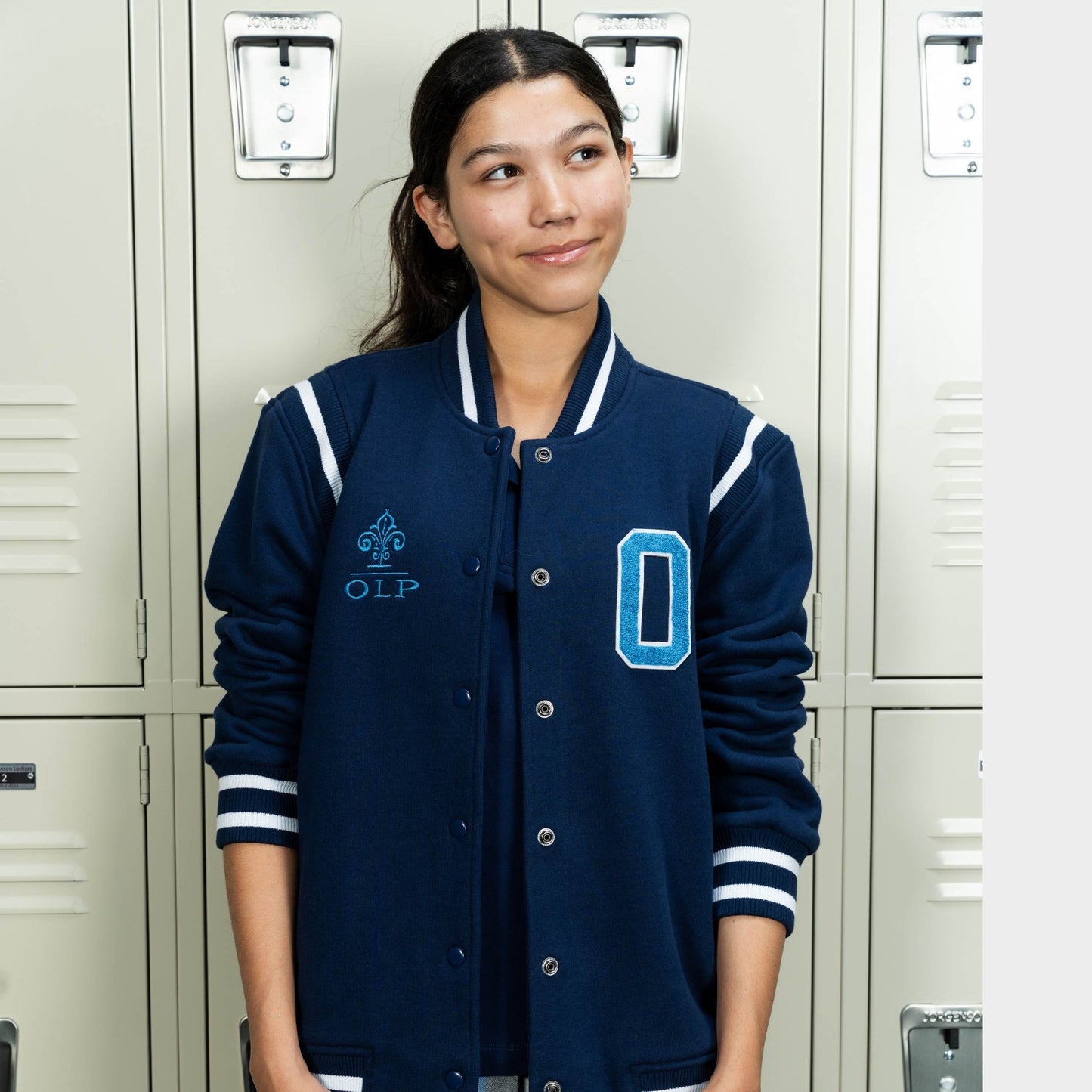 AOLP Fleece Varsity Jacket Navy
