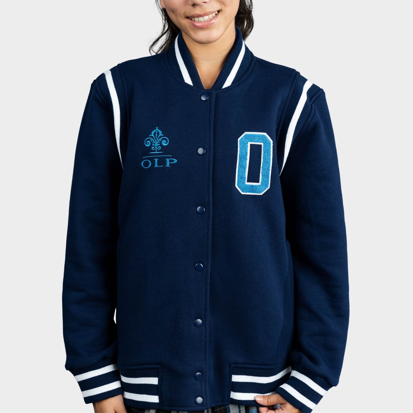 AOLP Fleece Varsity Jacket Navy