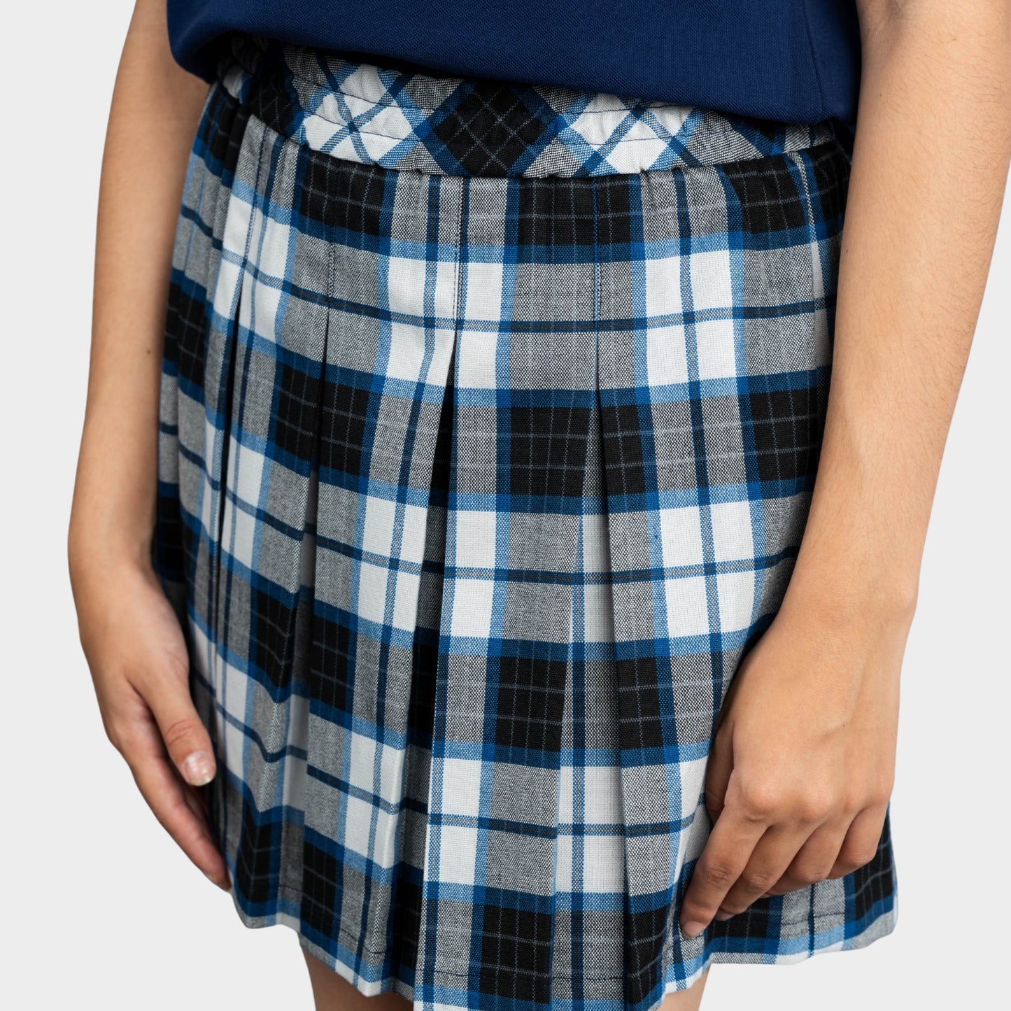 AOLP Plaid Pleated Skirt with Bike Shorts