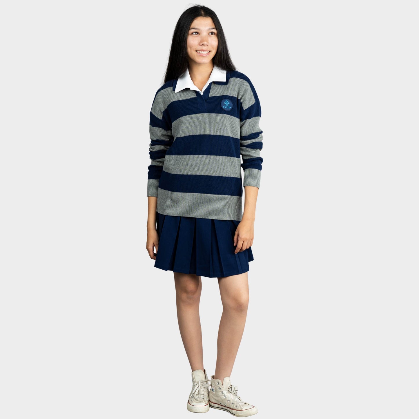 AOLP Pleated Skirt with Bike Shorts Navy