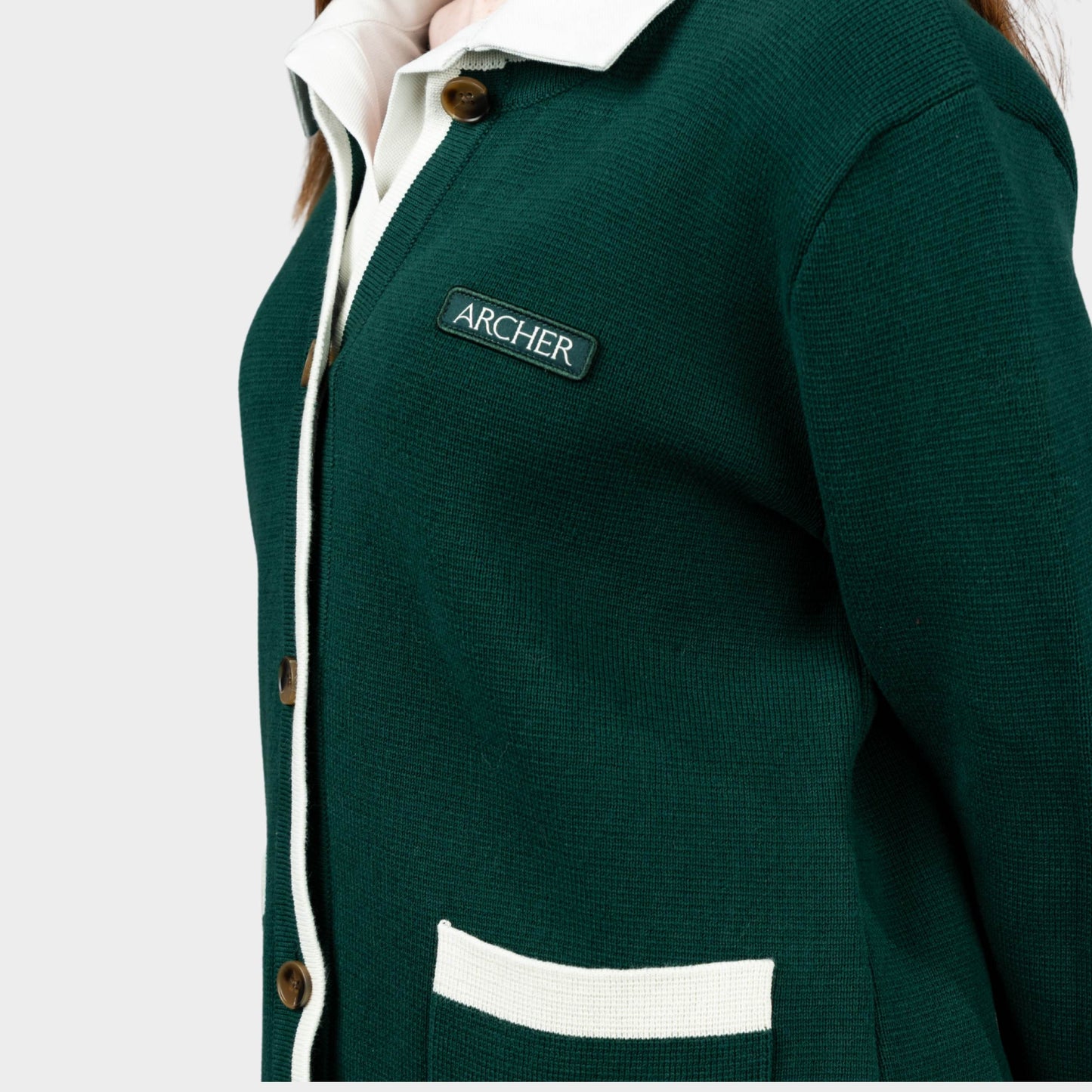 Archer Classic Crew Cardigan Green