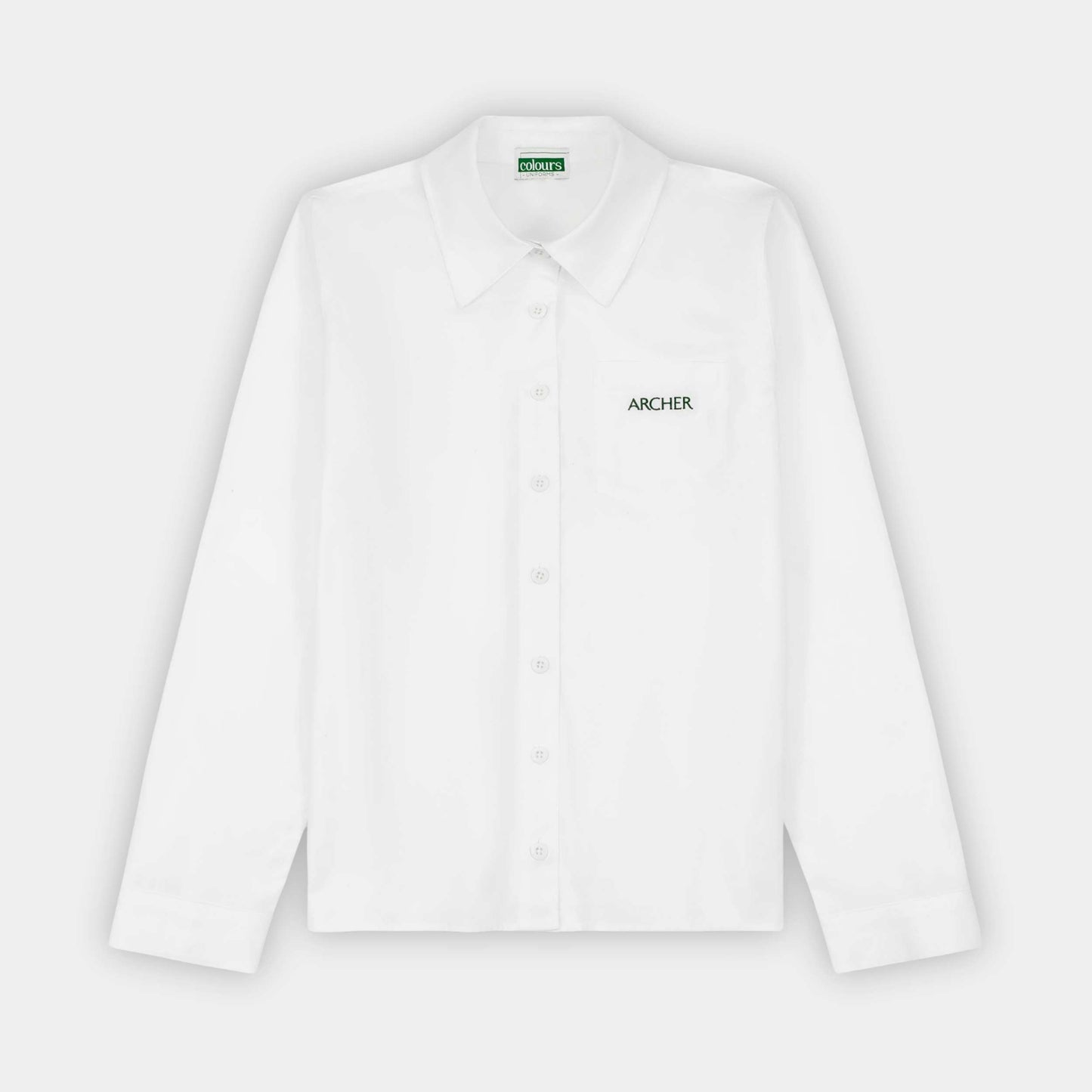 Archer Long Sleeve Button Down Shirt White