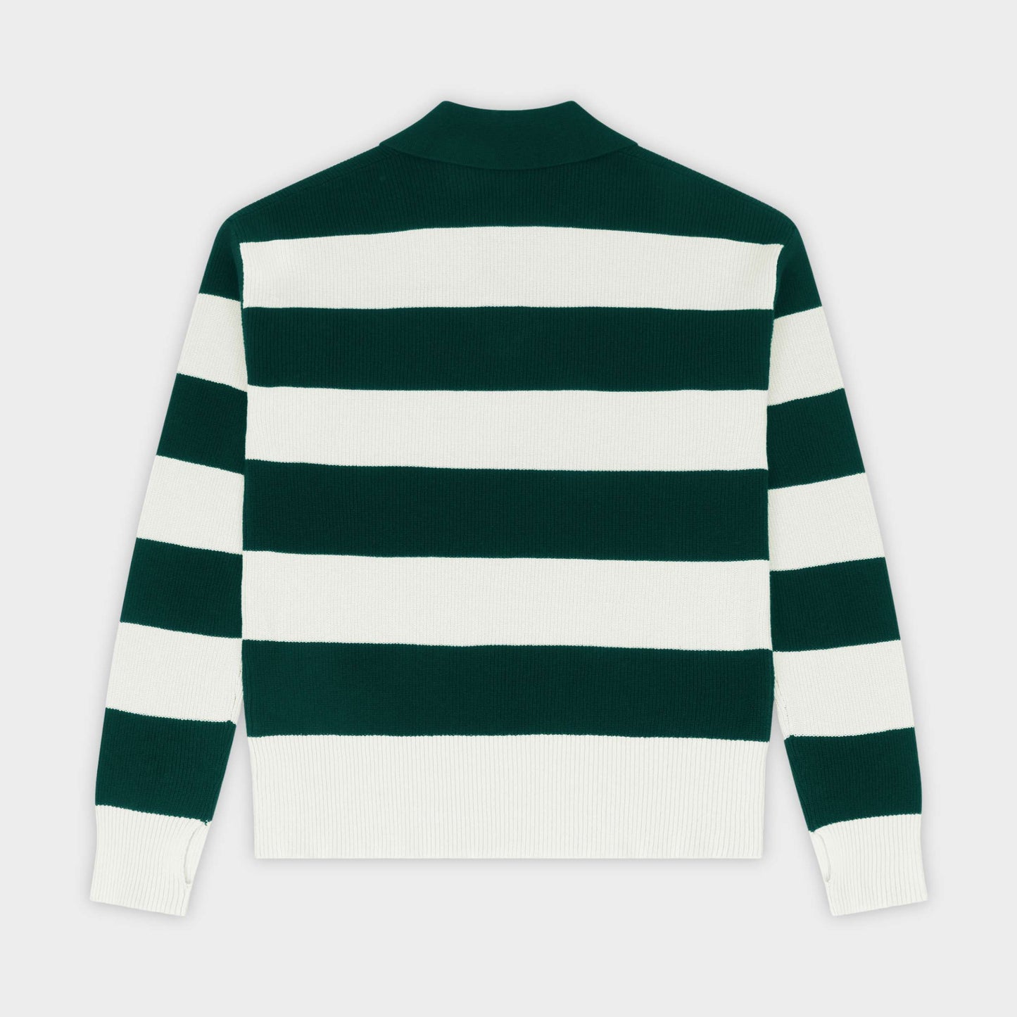 Archer Striped Rugby Polo Pullover Green