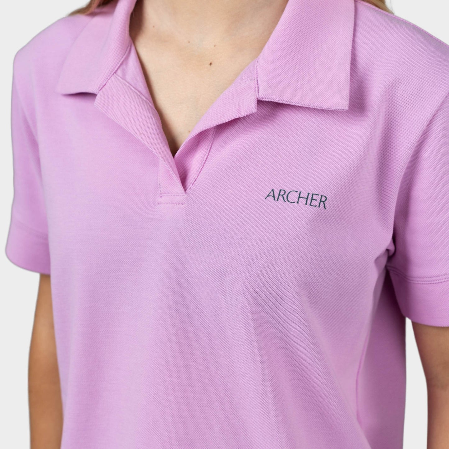 Archer Breezy Boxy Short Sleeve Polo Pink