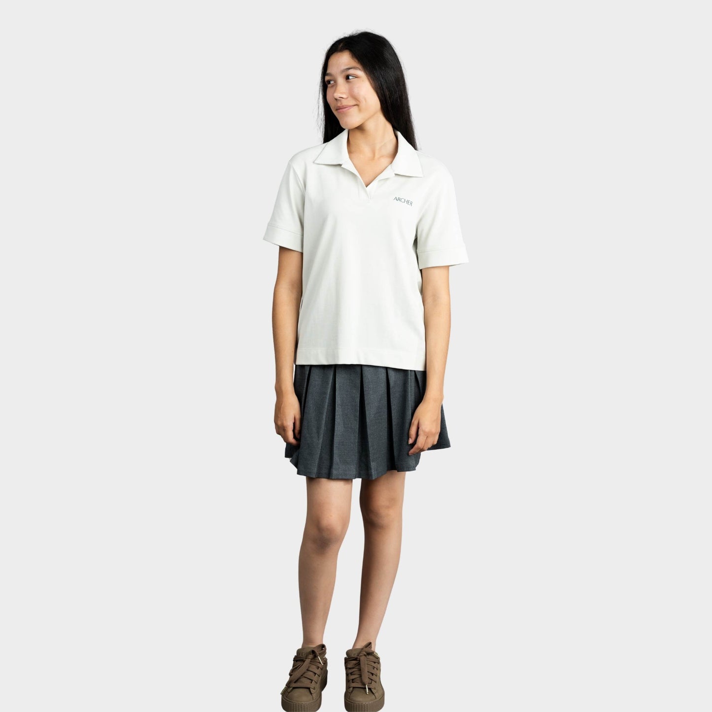 Archer Breezy Boxy Short Sleeve Polo Stone