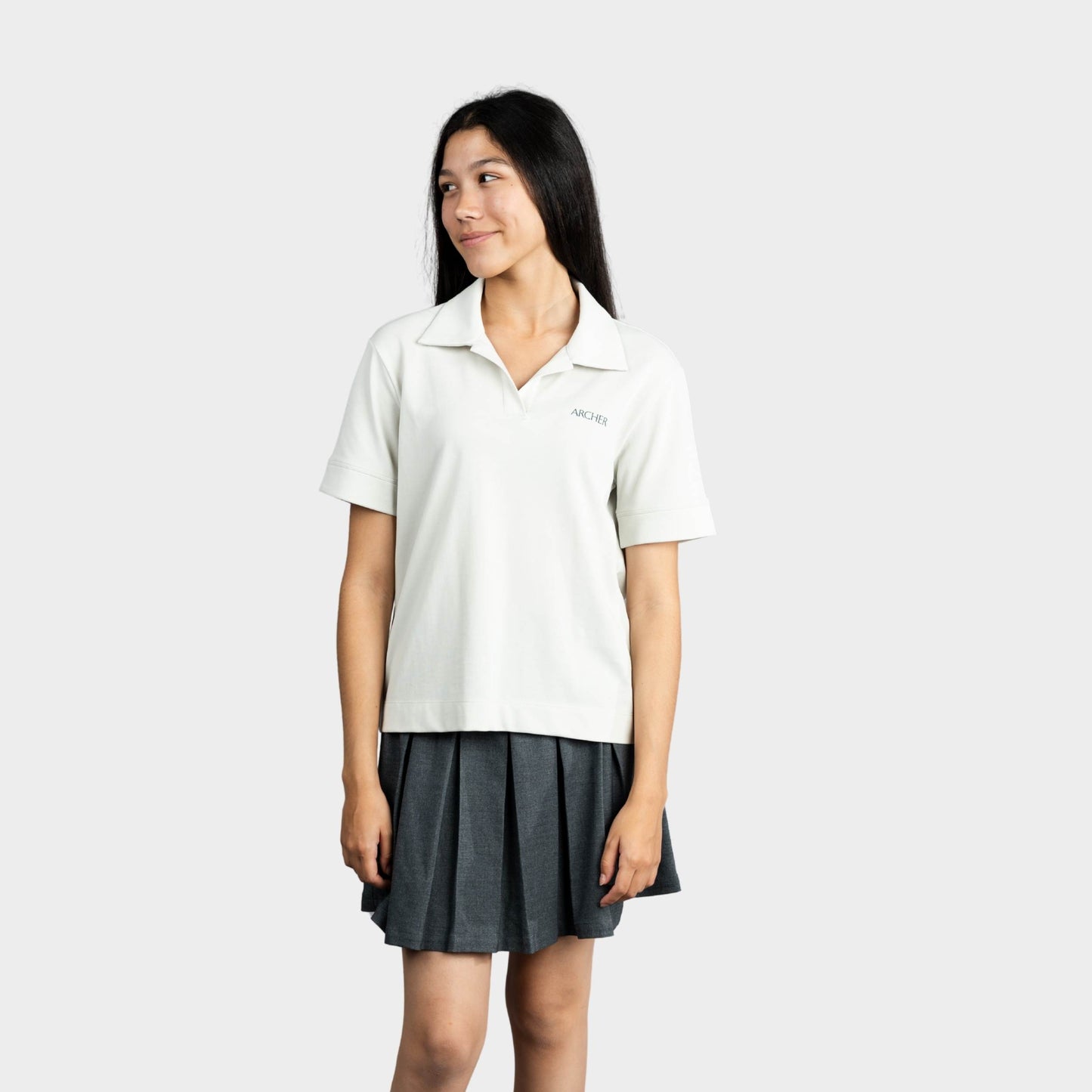 Archer Breezy Boxy Short Sleeve Polo Stone