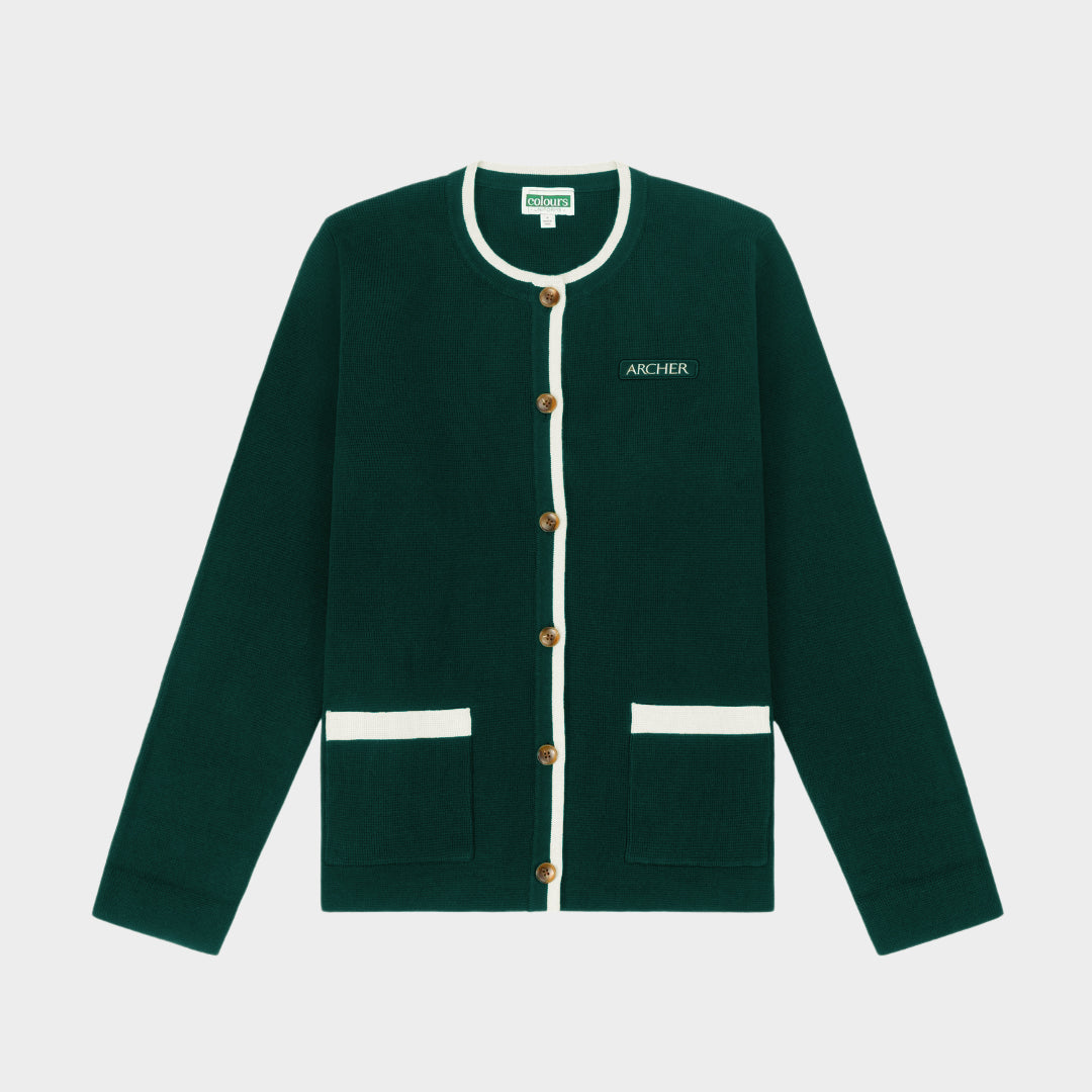 Archer Classic Crew Cardigan Green