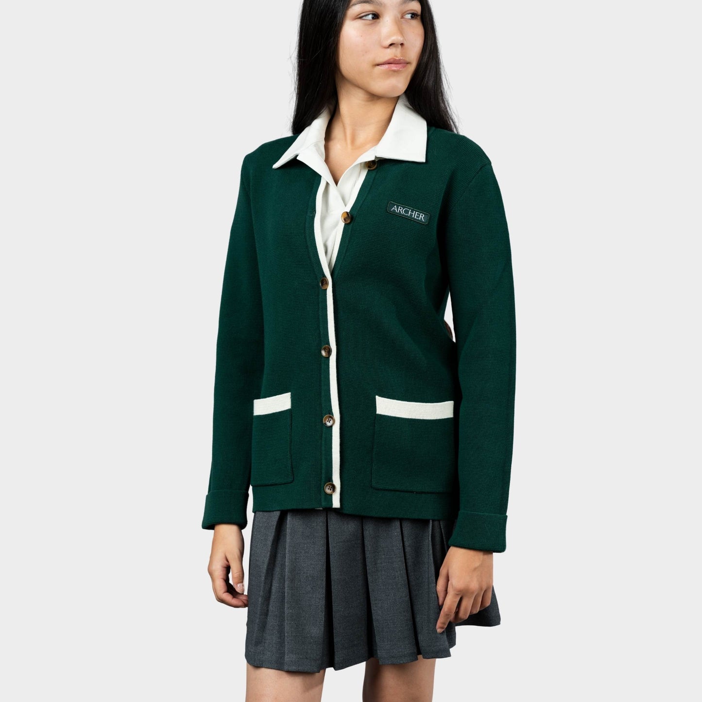 Archer Classic Crew Cardigan Green