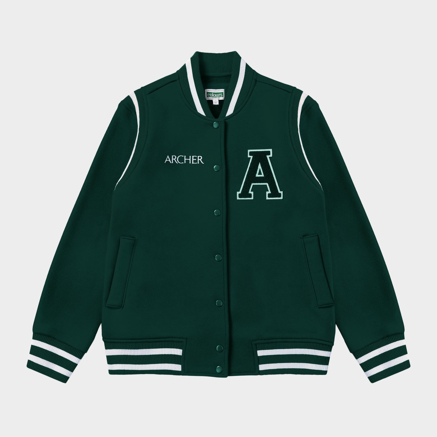 Archer Fleece Varsity Jacket Green