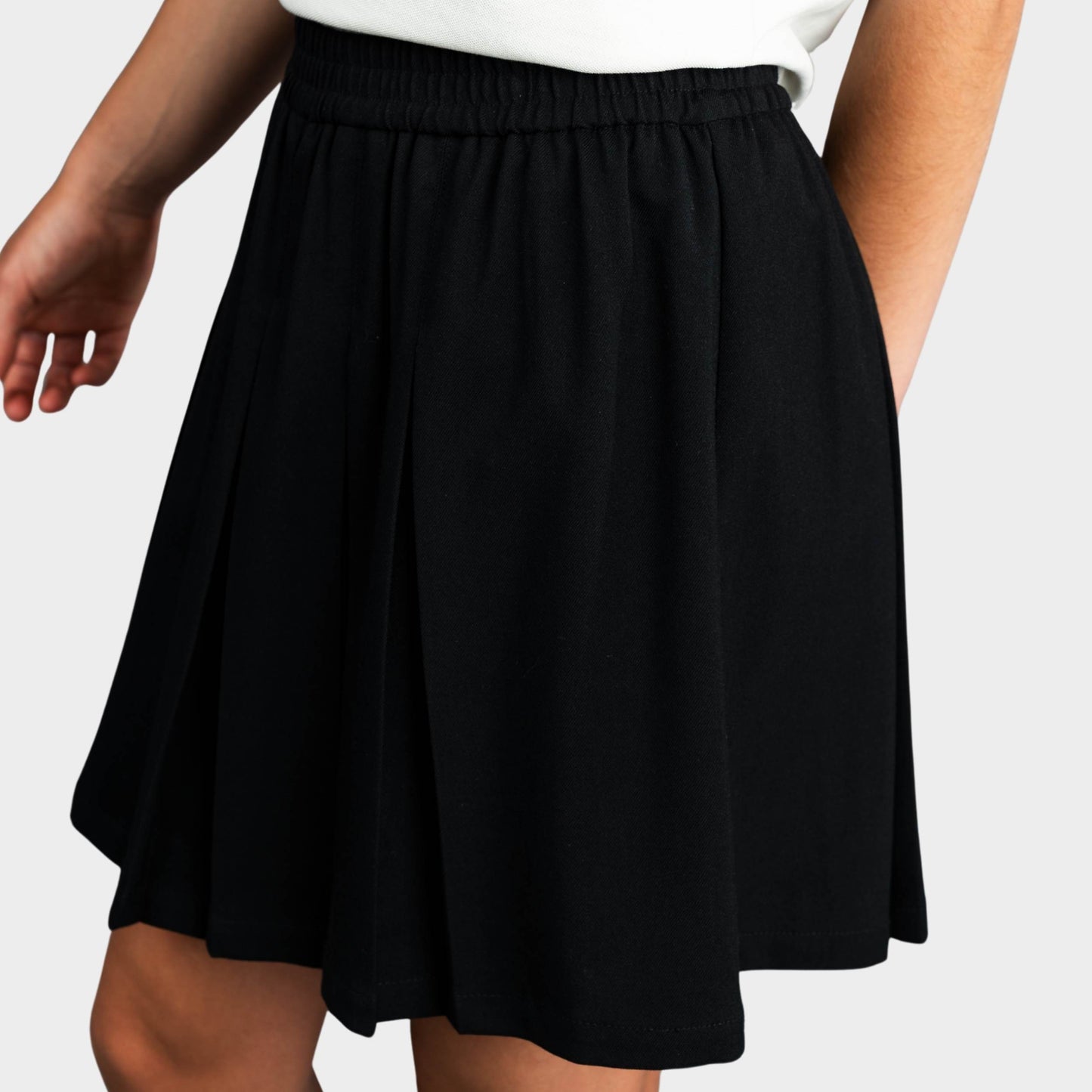 Archer Pleated Skirt with Bike Shorts Black