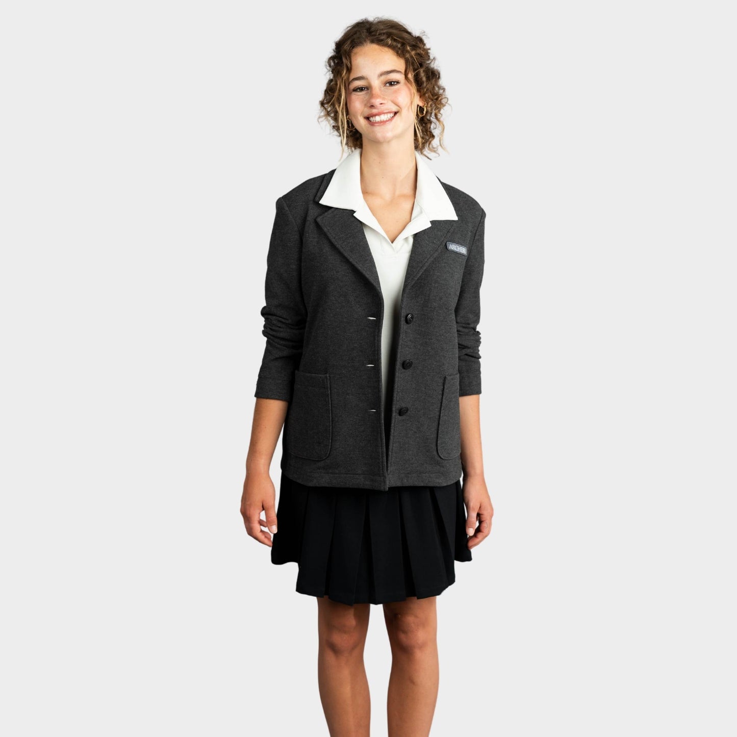 Archer Preppy Blazer Charcoal