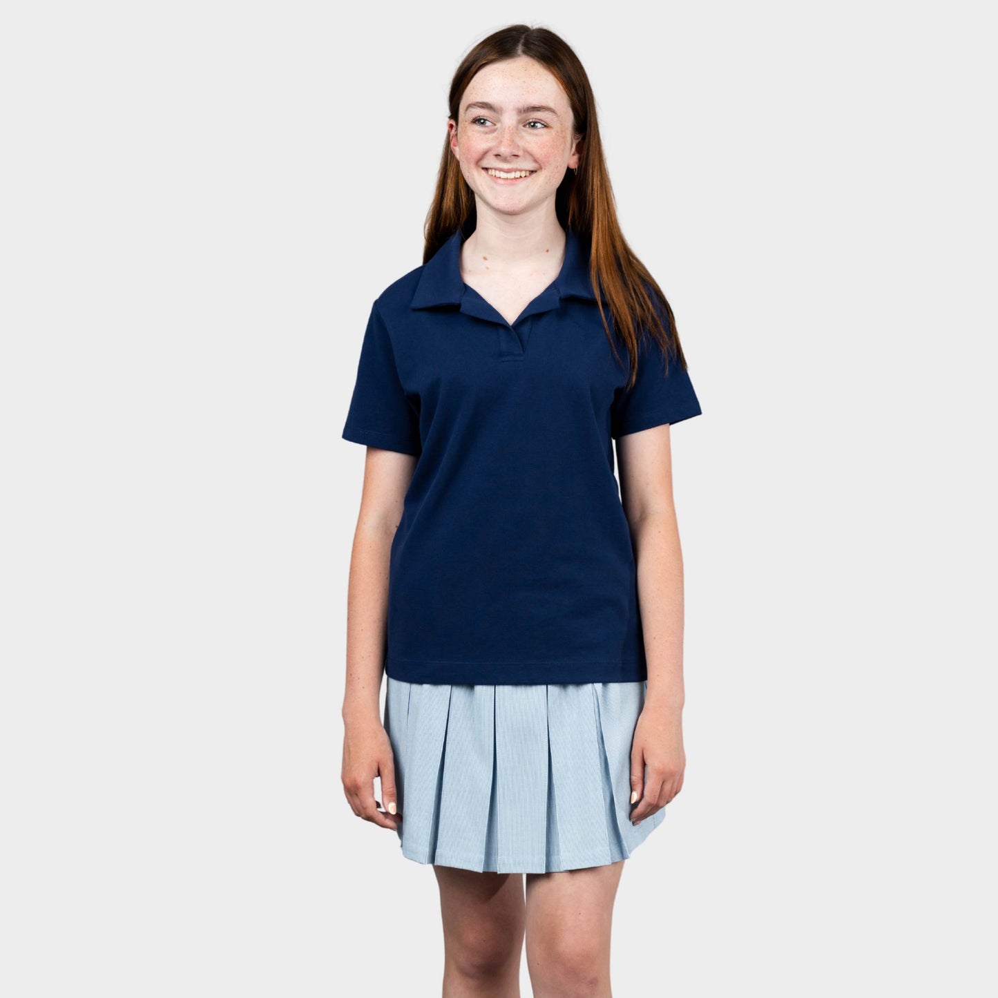 Castilleja Breezy Tailored Short Sleeve Polo Navy