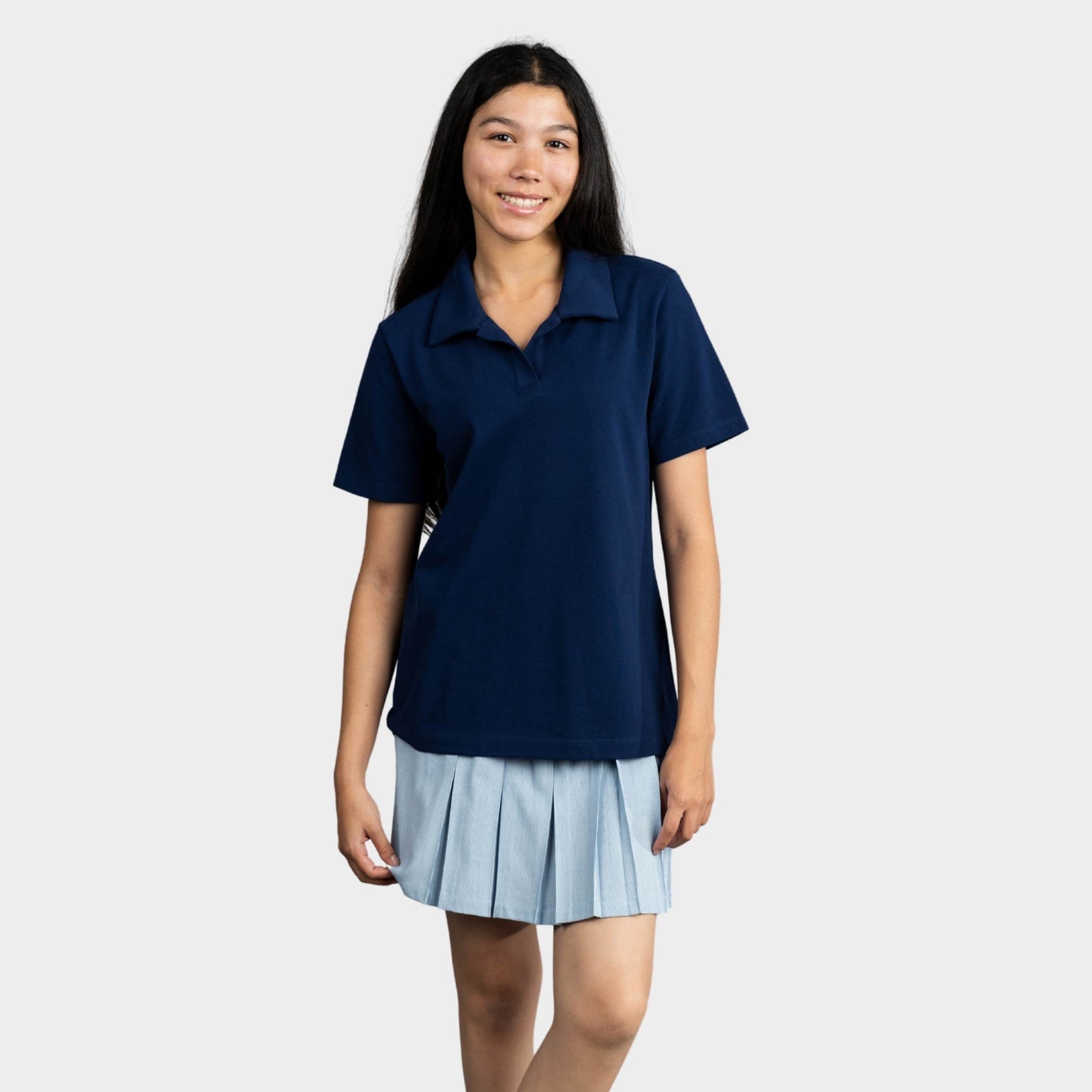 Castilleja Breezy Tailored Short Sleeve Polo Navy
