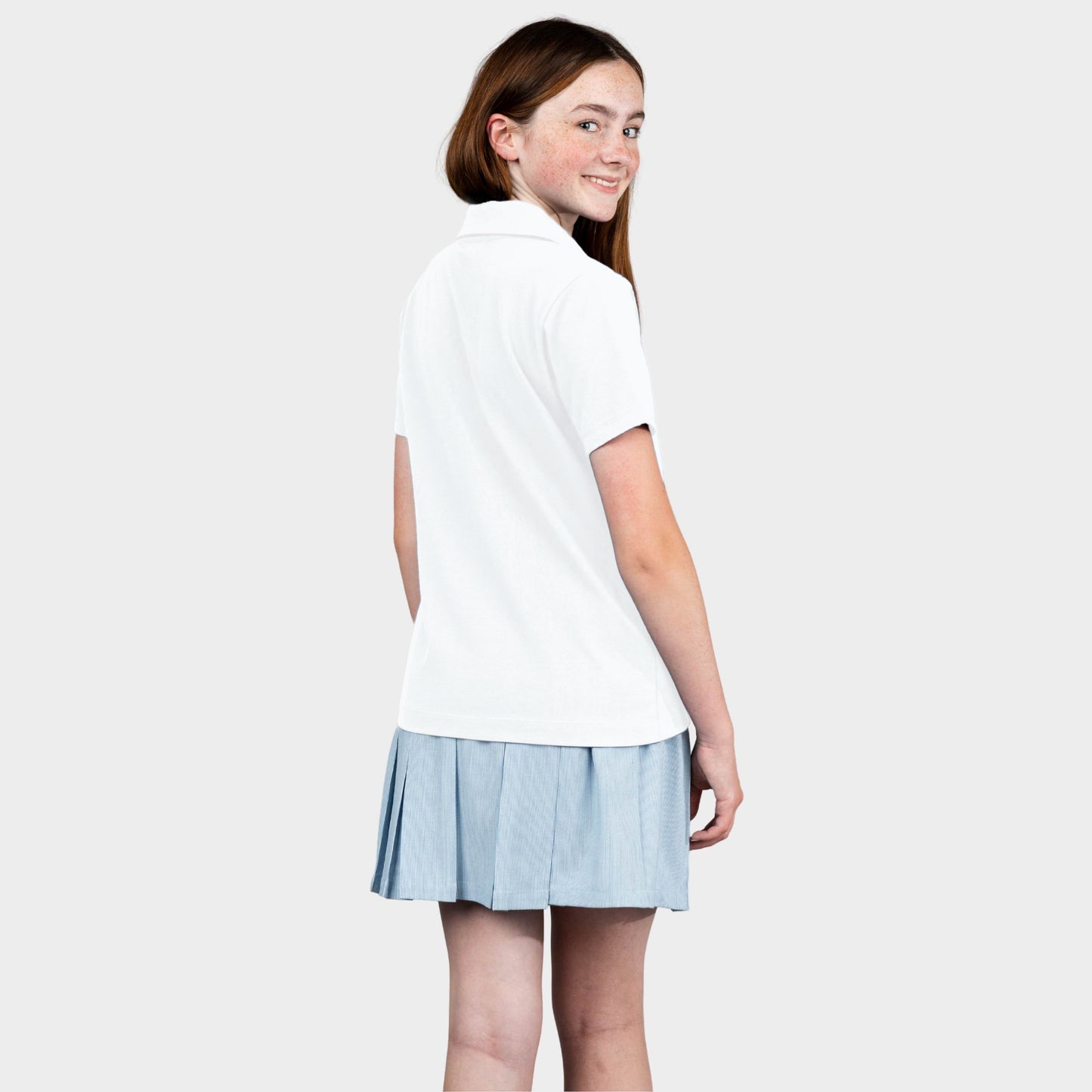 Classic Pleated Skirt Light Blue Pin Feather