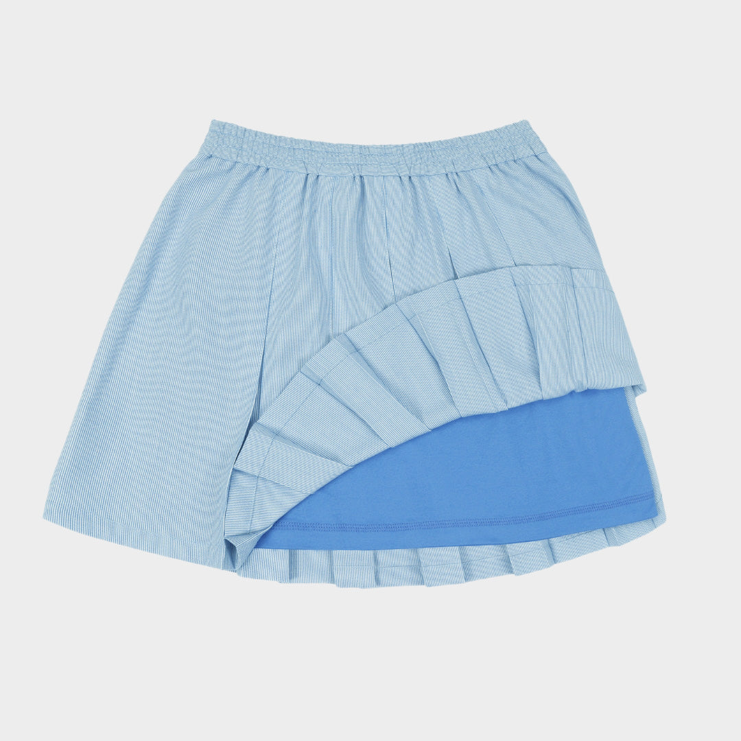 Classic Pleated Skirt Light Blue Pin Feather