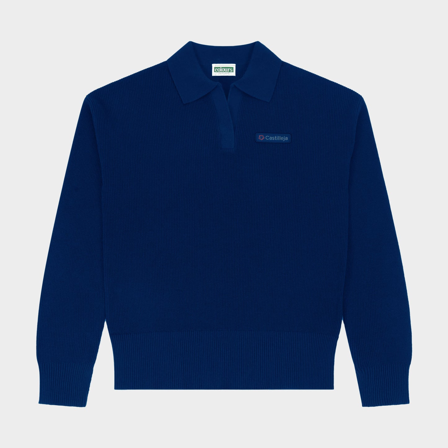 Castilleja Solid Rugby Polo Pullover Navy