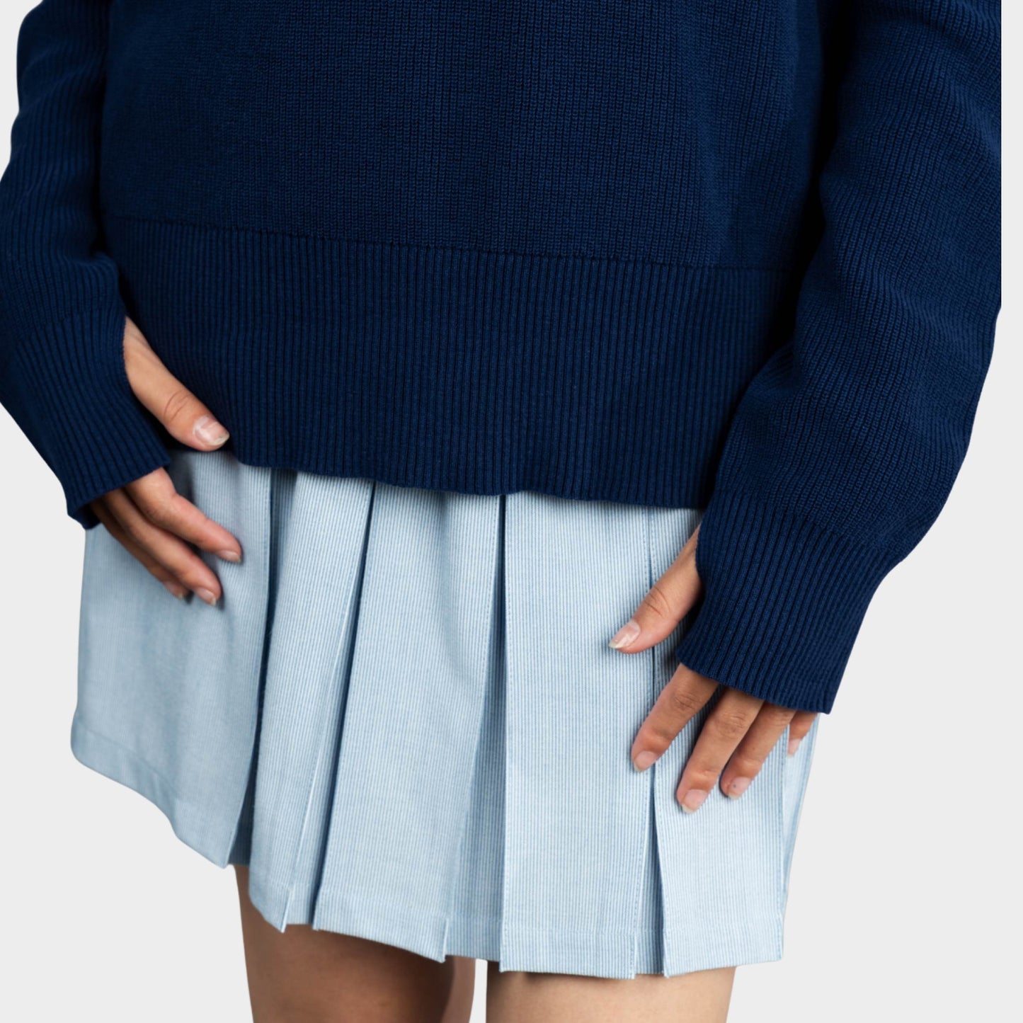 Castilleja Solid Rugby Polo Pullover Navy