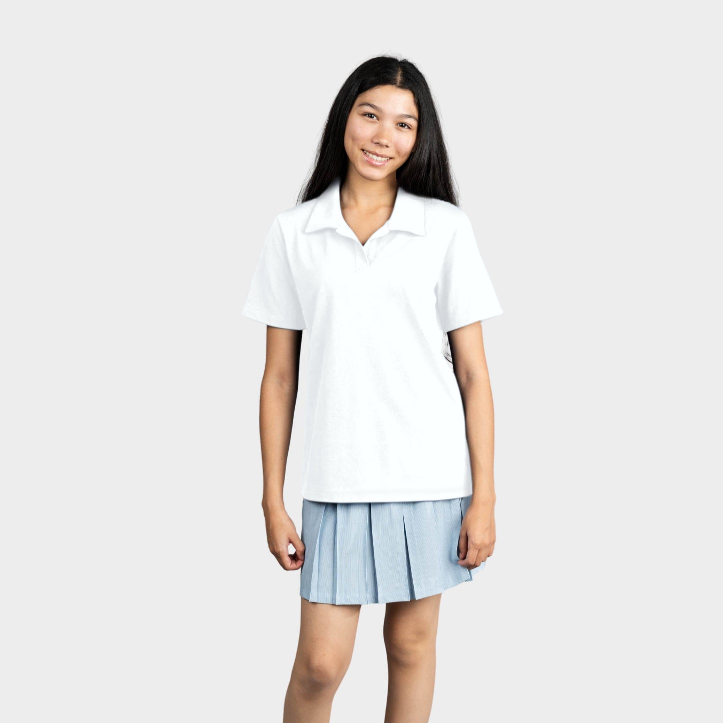Classic Pleated Skirt Light Blue Pin Feather