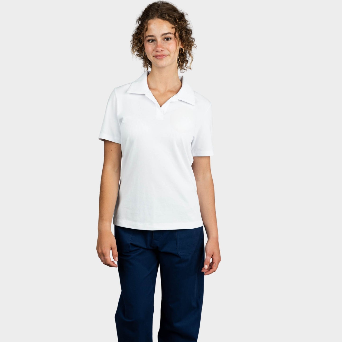 Castilleja Breezy Tailored Short Sleeve Polo White