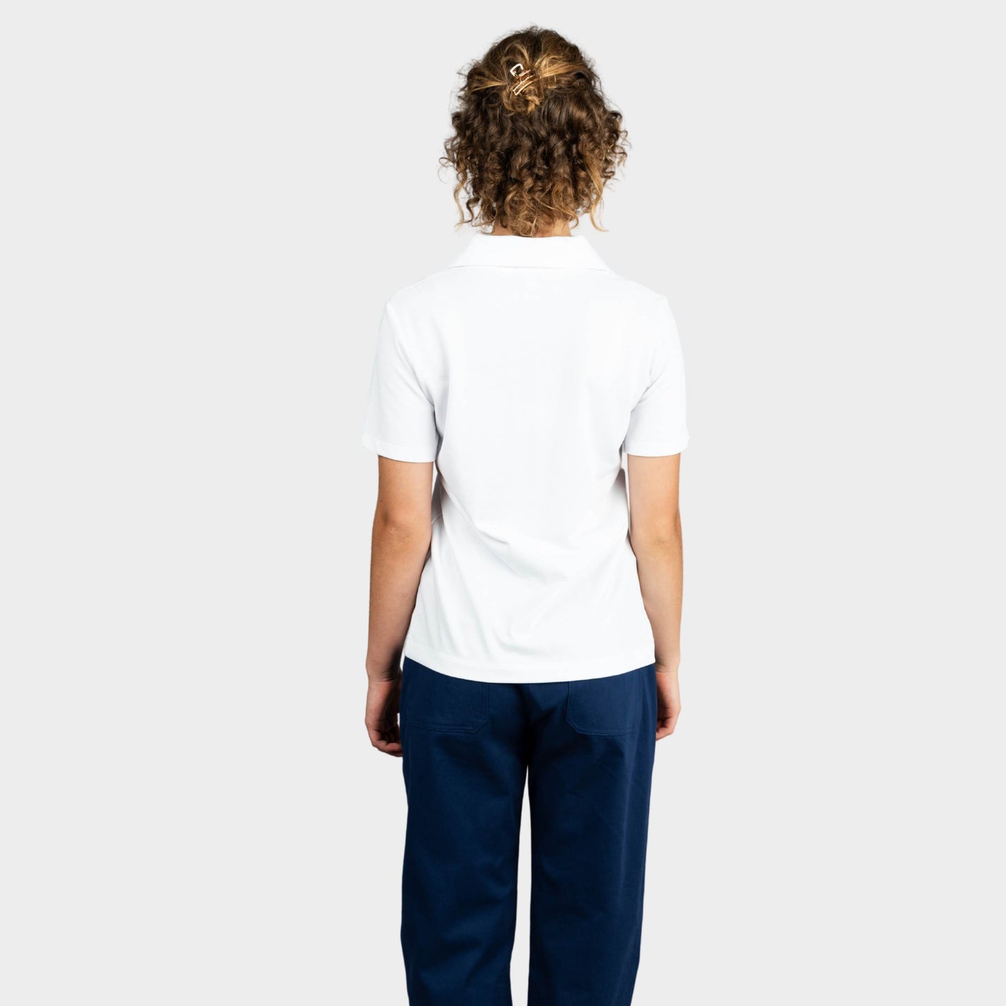 Castilleja Breezy Tailored Short Sleeve Polo White
