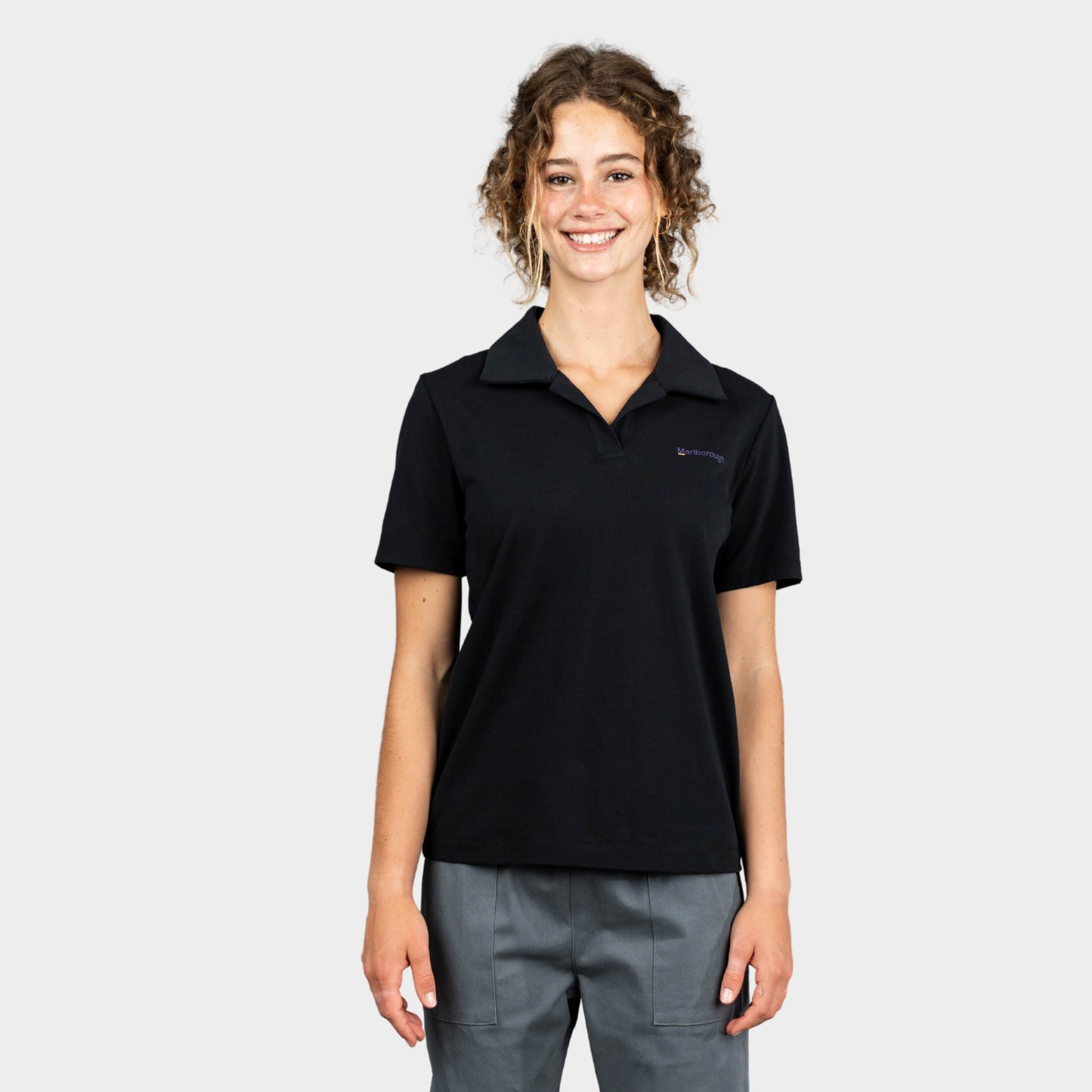 Marlborough Breezy Tailored Short Sleeve Polo Black