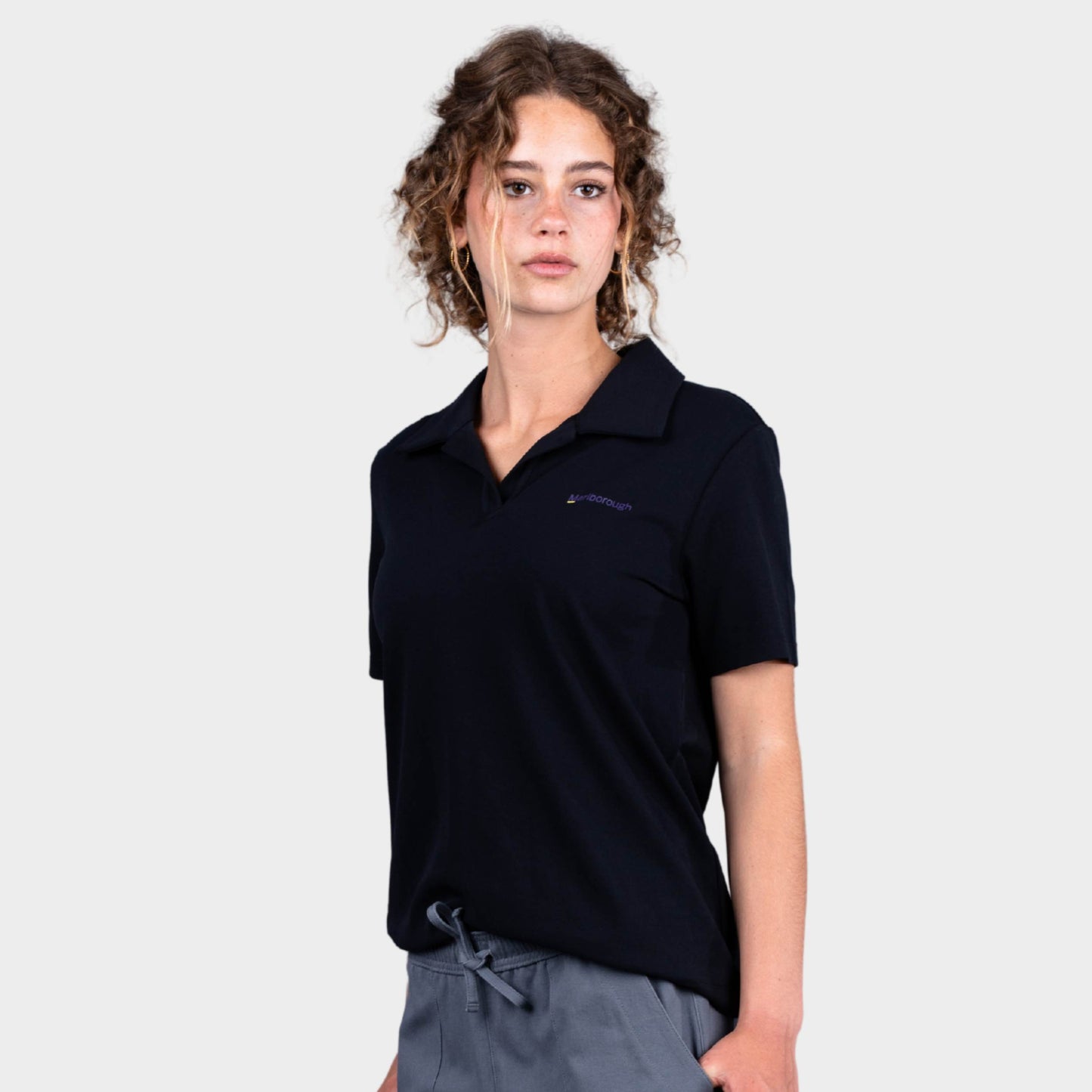 Marlborough Breezy Tailored Short Sleeve Polo Black