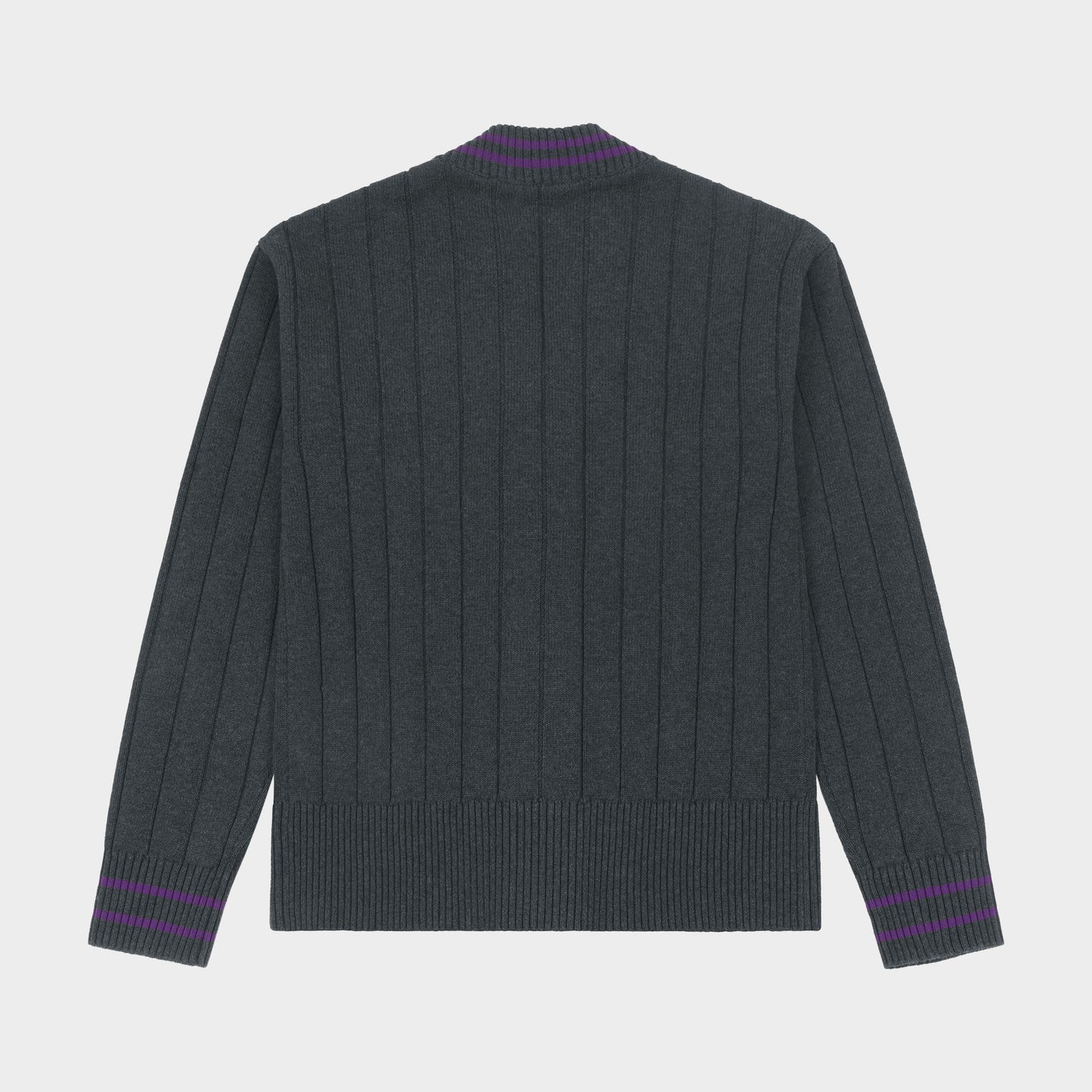 Marlborough Letterman V-Neck Cardigan Charcoal