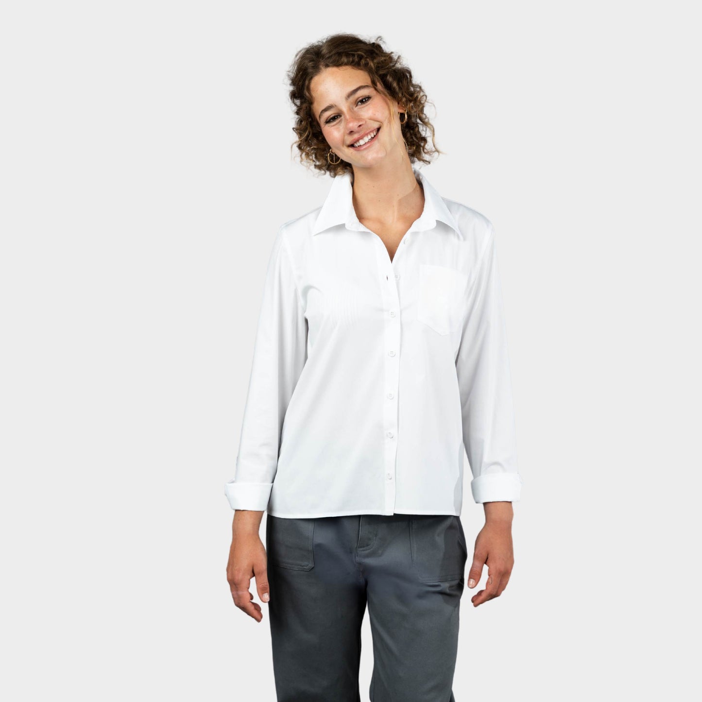 Marlborough Long Sleeve Button Down Shirt White