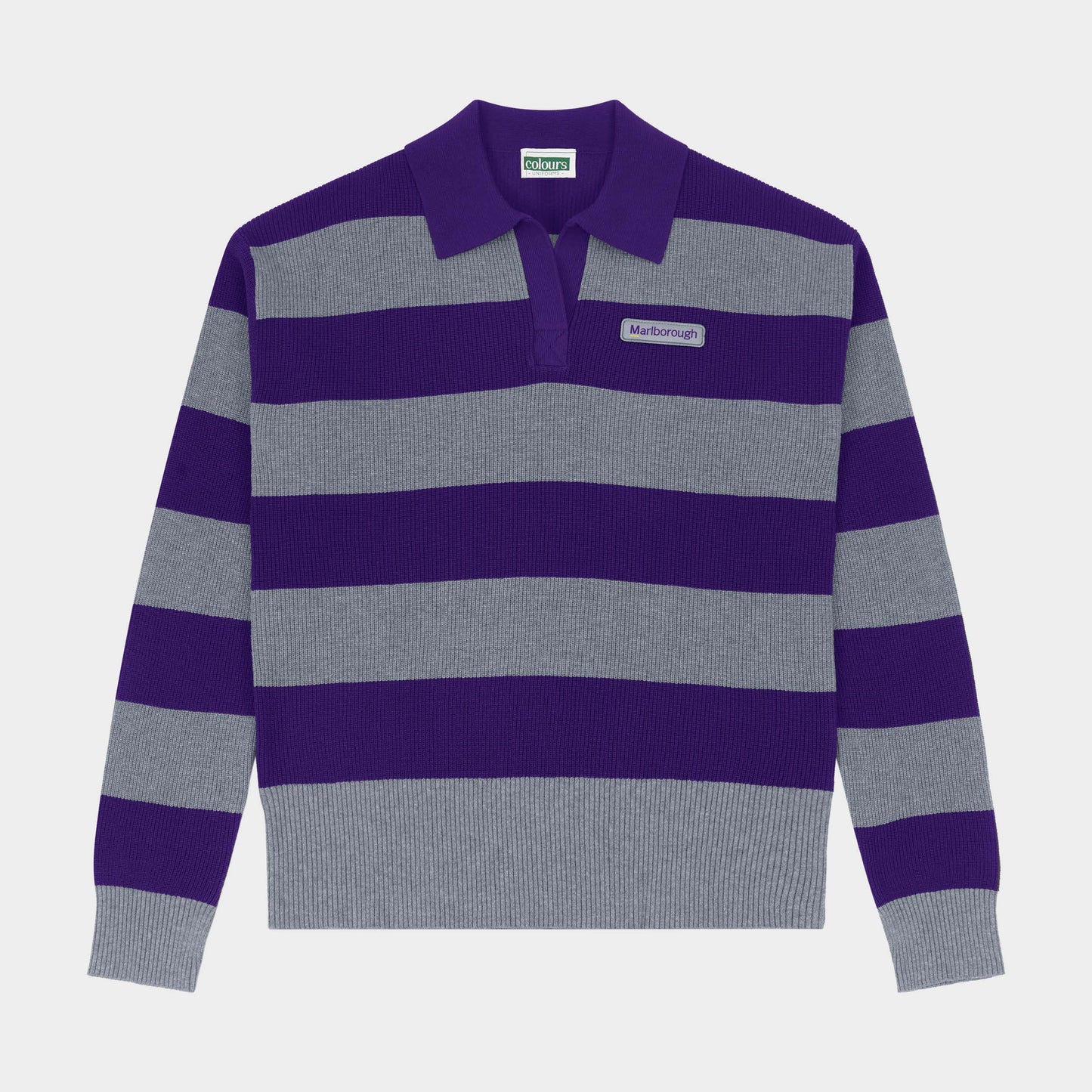 Marlborough Striped Rugby Polo Pullover Charcoal