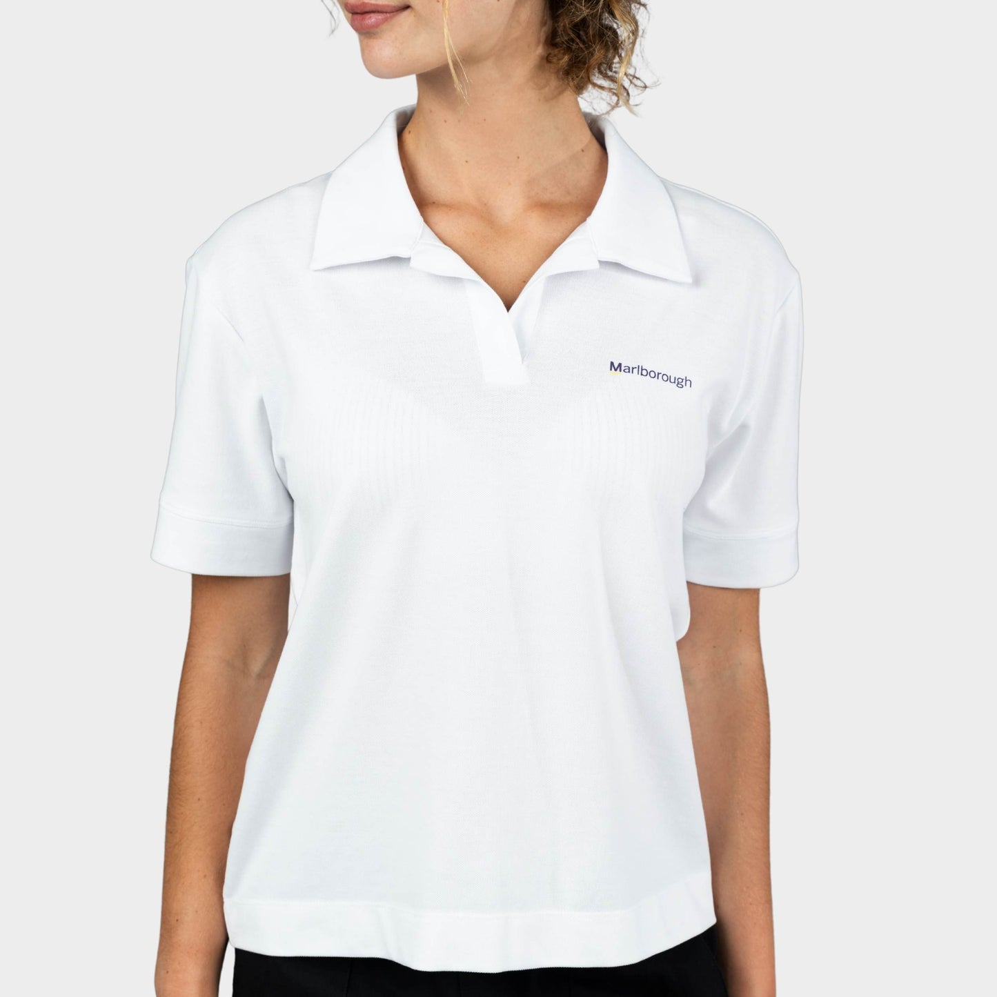Marlborough Breezy Boxy Short Sleeve Polo White