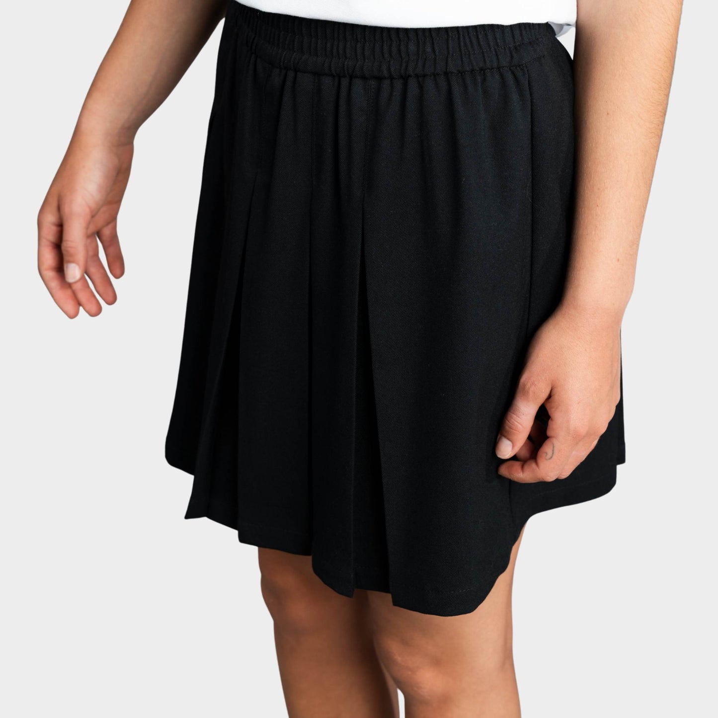 Marlborough Pleated Skirt with Bike Shorts Black