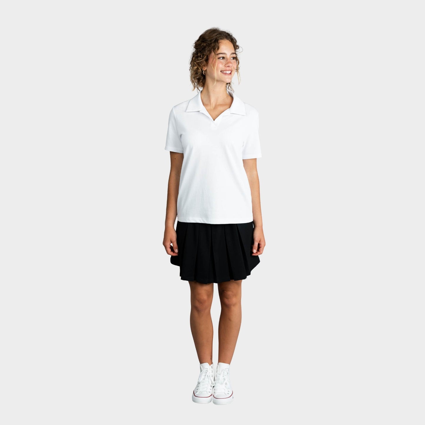 Marlborough Pleated Skirt with Bike Shorts Black