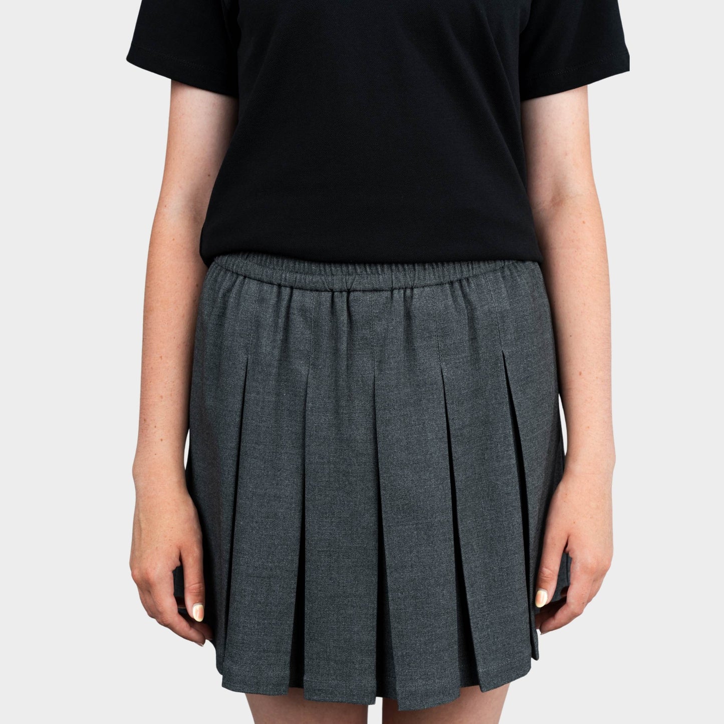 Marlborough Pleated Skirt with Bike Shorts Charcoal