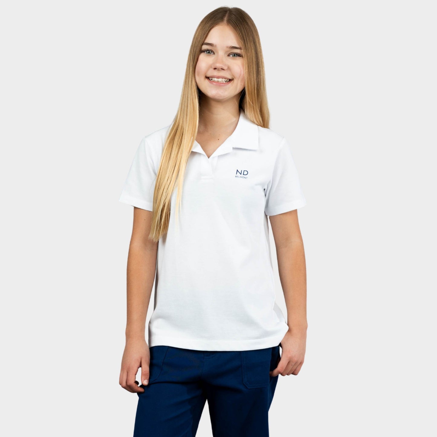 NDB Breezy Tailored Short Sleeve Polo White