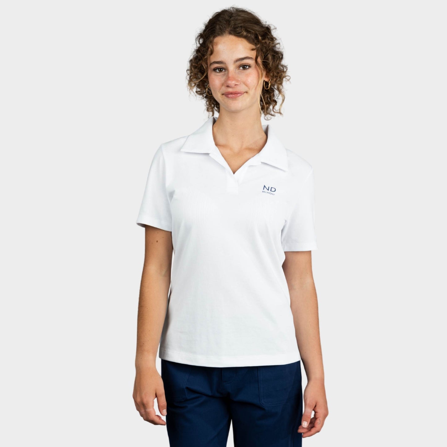 NDB Breezy Tailored Short Sleeve Polo White