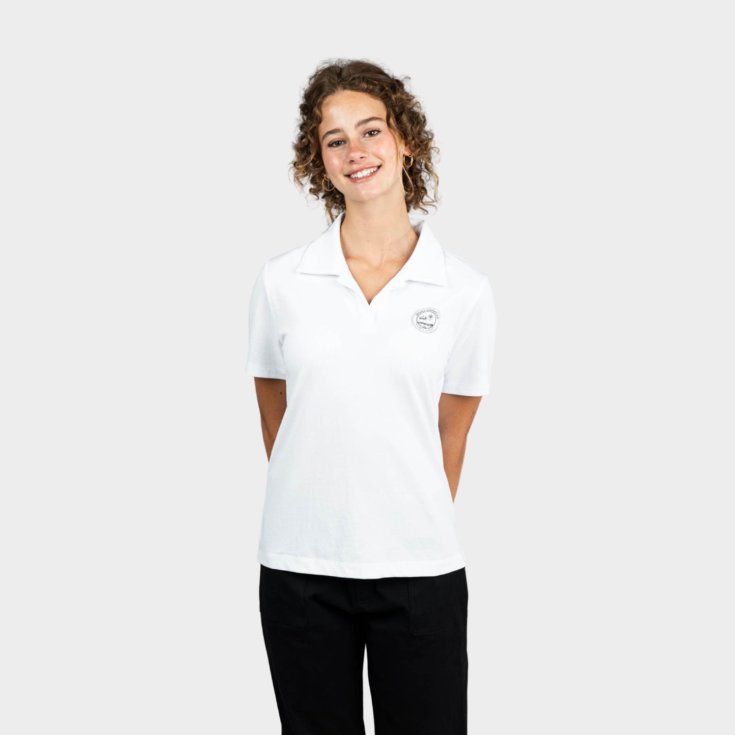 Regina Dominican Breezy Tailored Short Sleeve Polo White