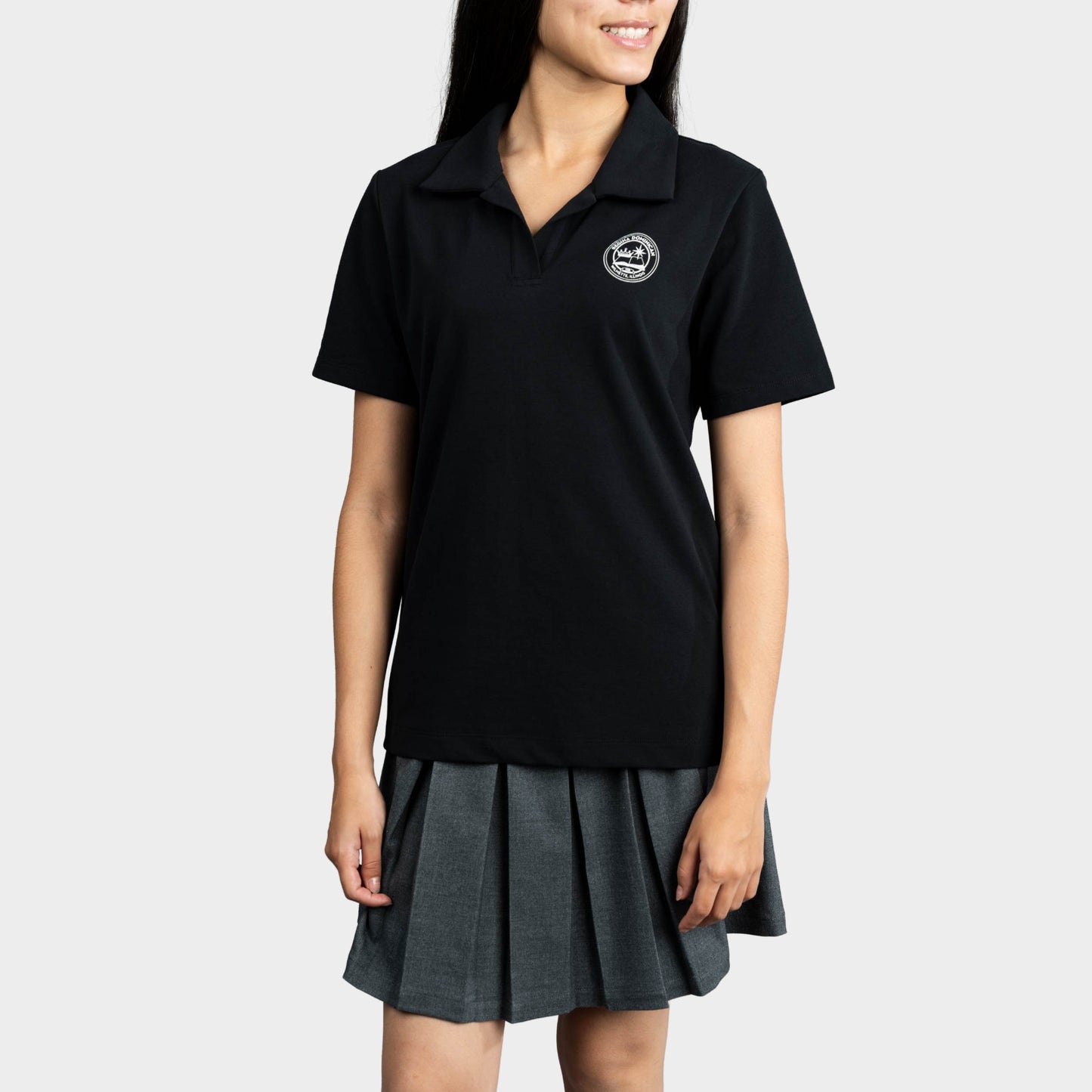 Regina Dominican Breezy Tailored Short Sleeve Polo Black