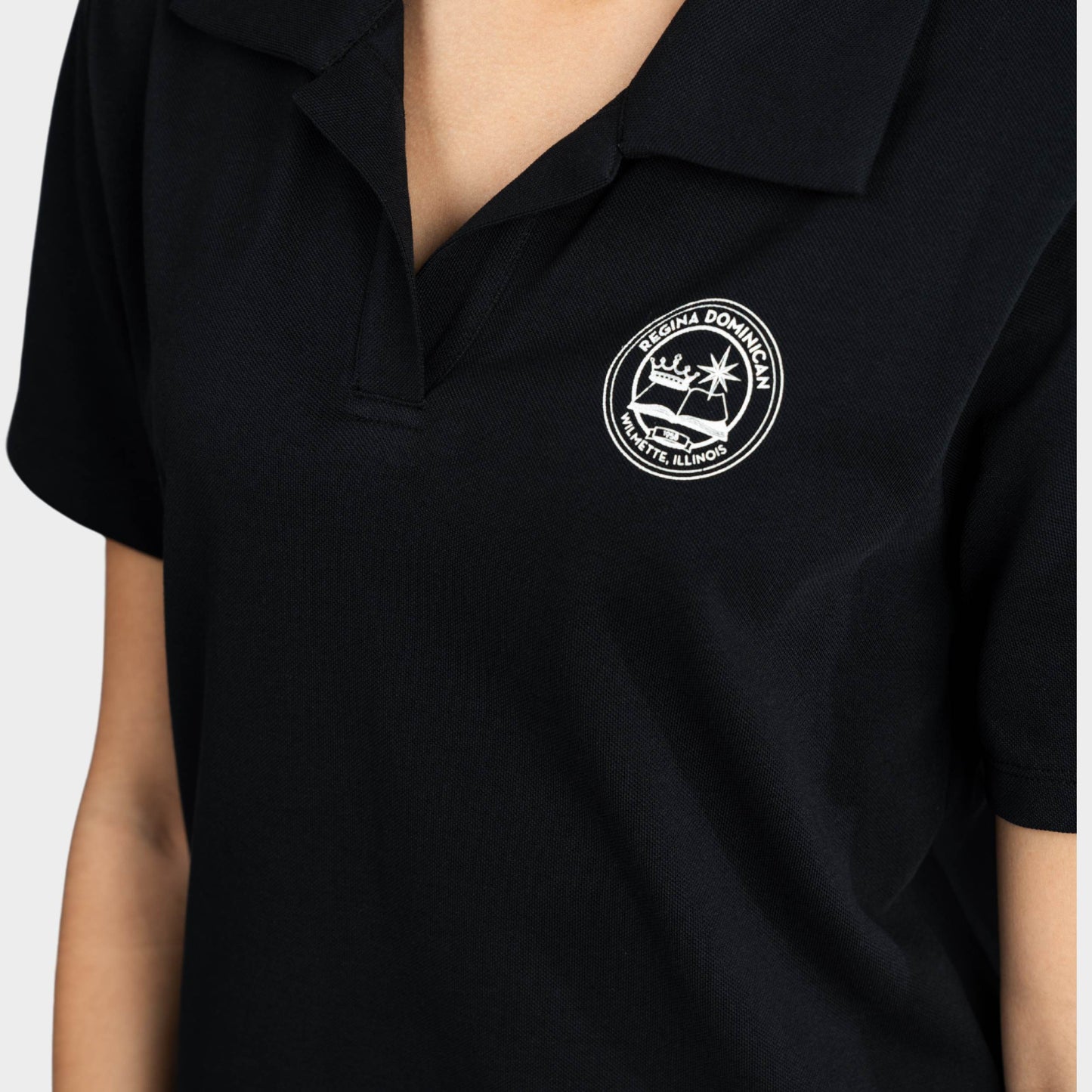 Regina Dominican Breezy Tailored Short Sleeve Polo Black