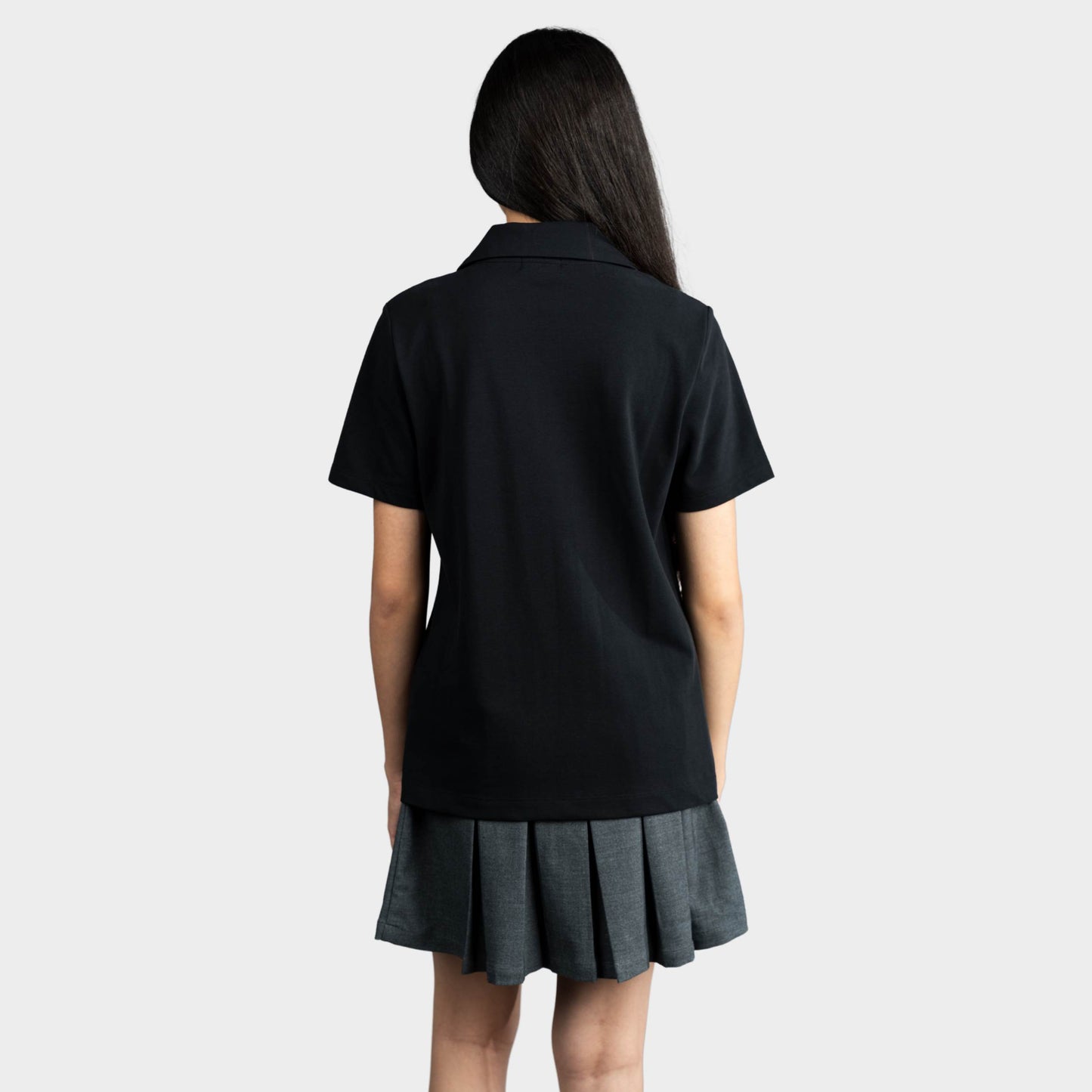 Regina Dominican Breezy Tailored Short Sleeve Polo Black