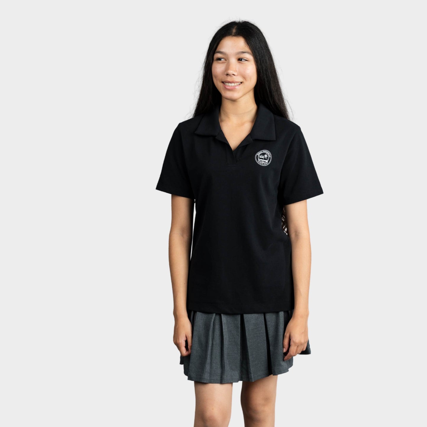 Regina Dominican Breezy Tailored Short Sleeve Polo Black