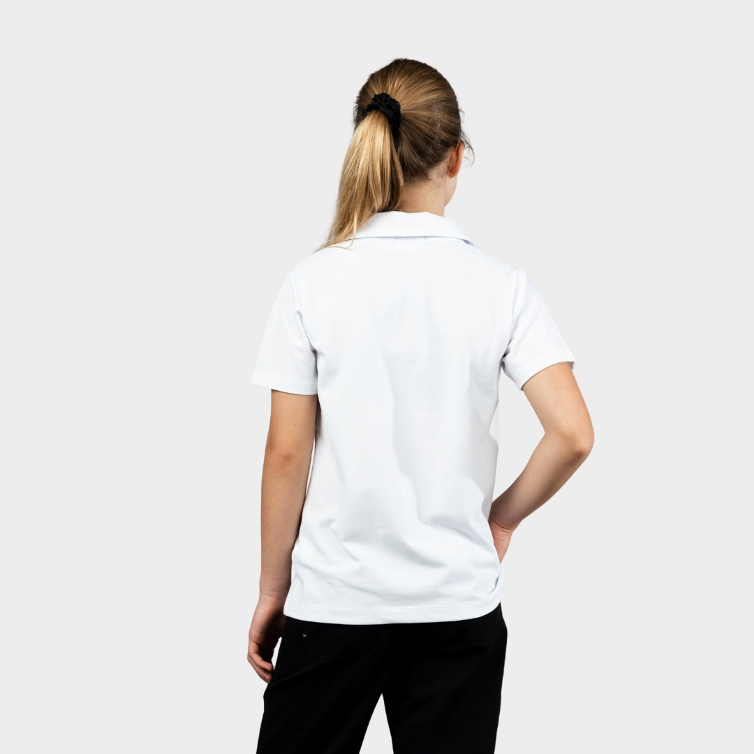 Regina Dominican Breezy Tailored Short Sleeve Polo White