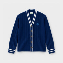 AOLP Letterman V-Neck Cardigan Navy