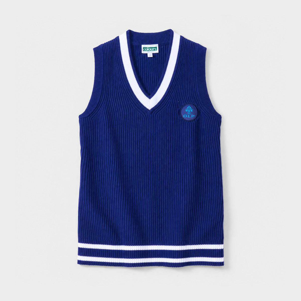 AOLP Letterman Striped Sweater Vest Navy
